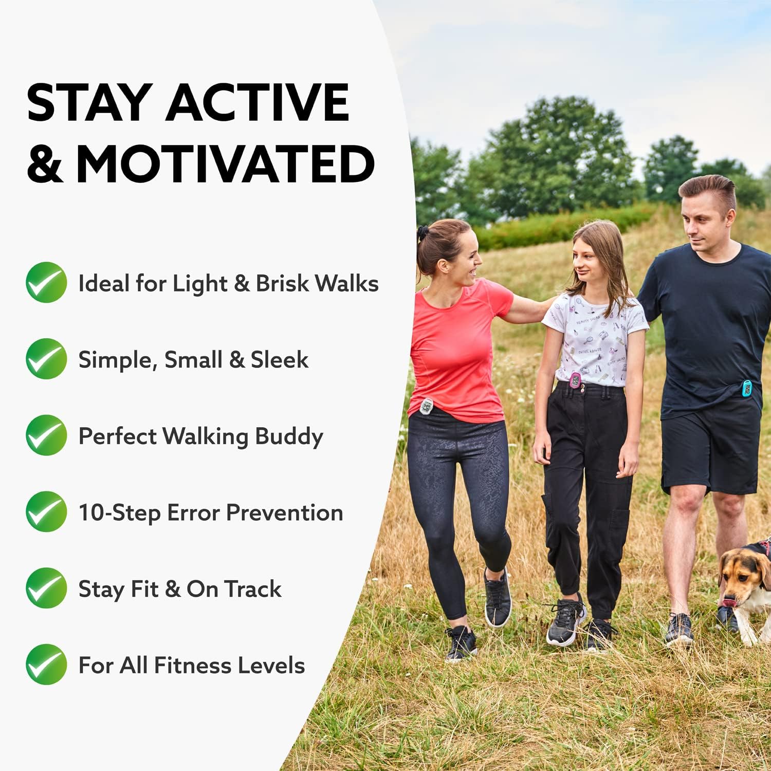 3DFitBud Simple Step Counter Walking 3D Pedometer from 3DActive with Clip & Lanyard - A420S - Image 6