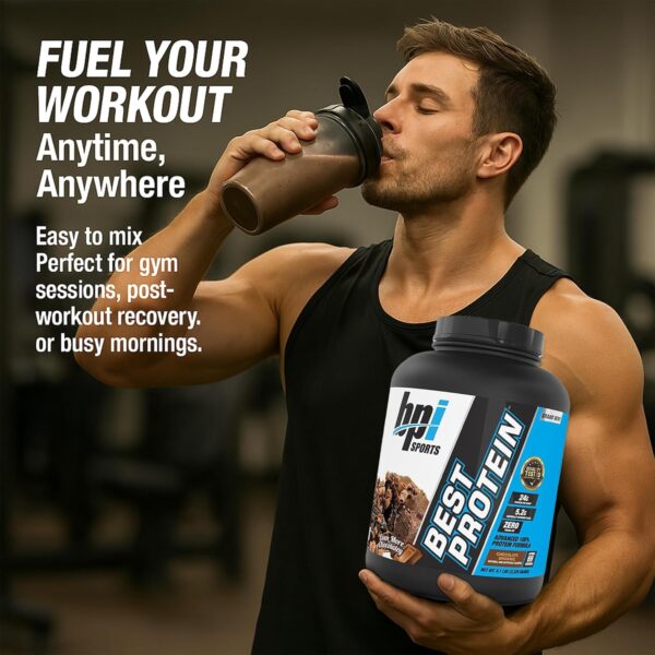 BPI Sports Best Protein – 100% Whey Protein Powder – Muscle Growth, Recovery, Meal Replacement – No Fillers, Gluten Free – Best Protein Powder for Men & Women | Chocolate Brownie – 5.1 Pounds - Image 4