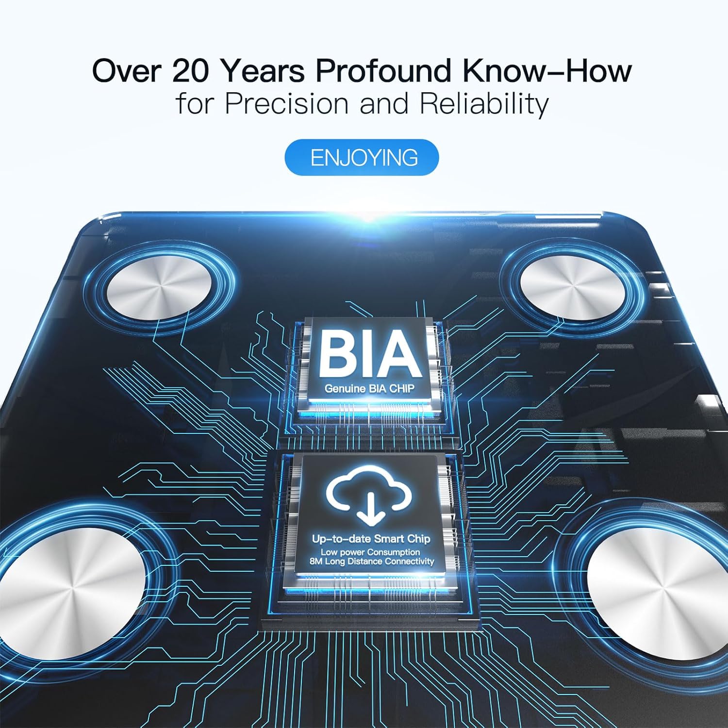 Vitafit Smart Bathroom Scale Body Weight, High Accuracy Assured by Weight Scale Professional Factory Since 2001, App Sync 13 Body Composition Including BMI, Body Fat and Muscle, 400lb, LED, Black - Image 3