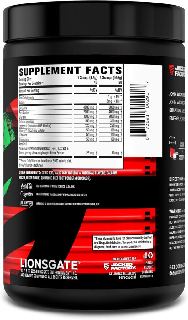Jacked Factory X John Wick - Wick Mode Pre Workout Powder - Intense Energy, Battle-Ready Focus, Unstoppable Commitment, and Sheer Will - 40 Servings, Osaka Cherry Blossom - Image 9