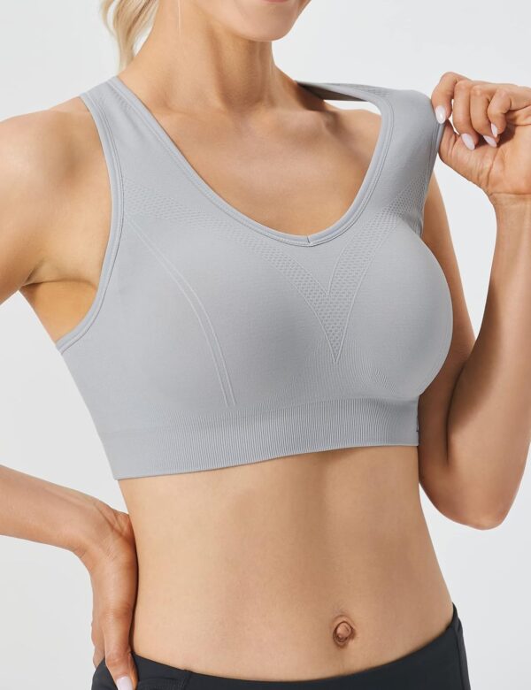 FITTIN Racerback Sports Bras for Women - Padded Seamless Support Bra for Yoga Gym Workout Fitness - Image 3