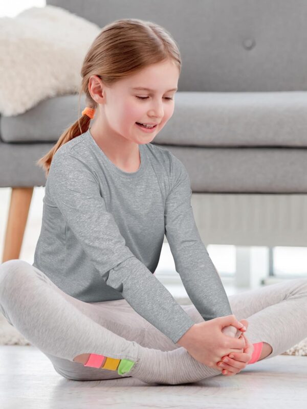 Cooraby Girls Long Sleeve Shirt Athletic Active Dry Fit Crew Neck T-Shirt Soft Activewear Shirts for Youth Teens Girls - Image 7