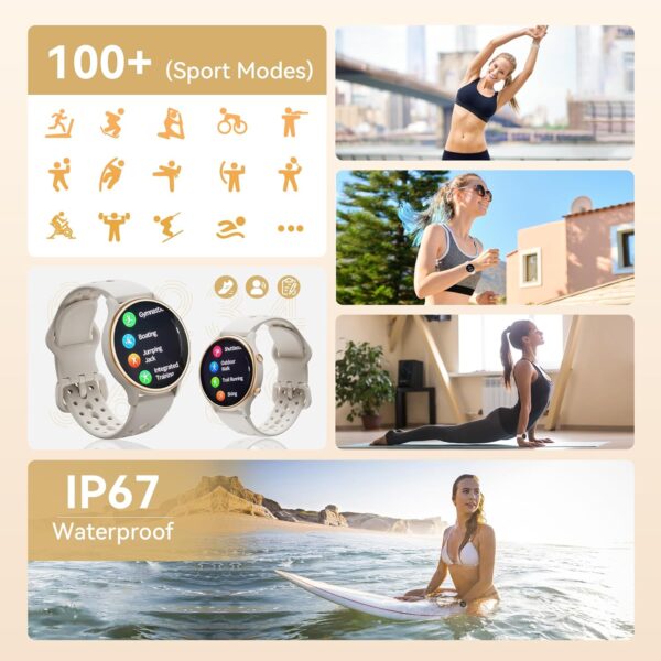 Smart Watches for Women, Fitness Tracker with Heart Rate & SpO2 Monitor, IP67 Waterproof Activity Tracker for Men & Women, Smart Watch for Android Phones and iPhone Compatible (Gray) - Image 6