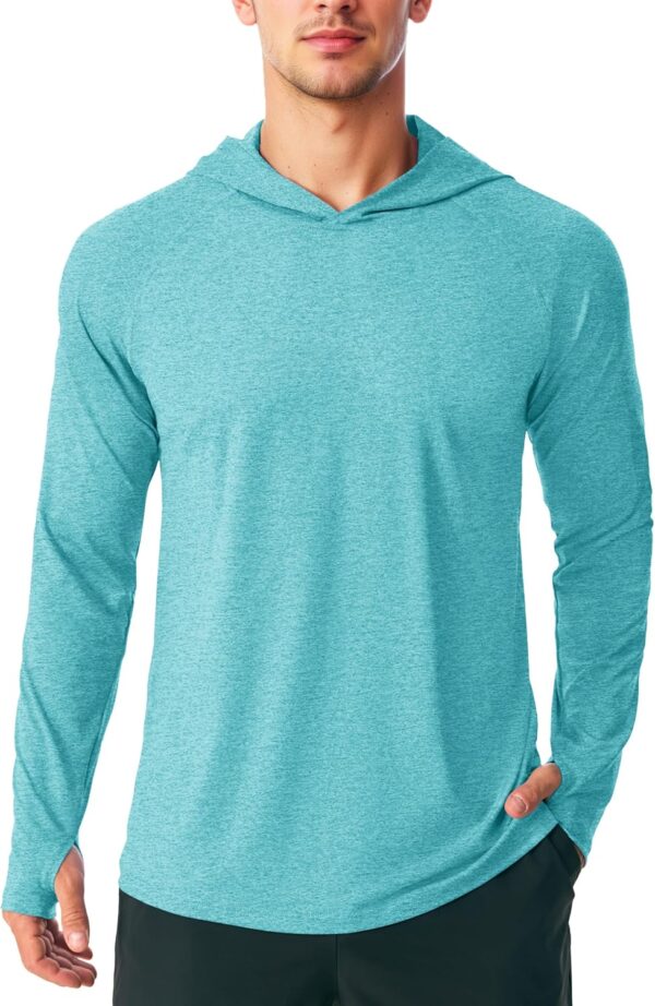MAGCOMSEN Men's UPF 50+ Sun Protection Hoodie Lightweight Long Sleeve Rash Guard Shirts Fishing Swim Athletic Workout - Image 2
