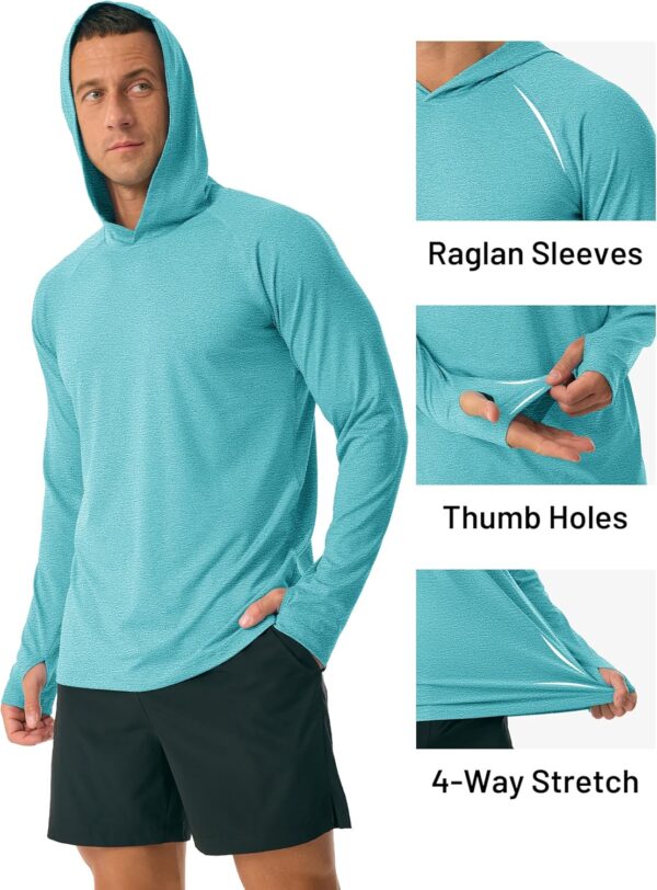 MAGCOMSEN Men's UPF 50+ Sun Protection Hoodie Lightweight Long Sleeve Rash Guard Shirts Fishing Swim Athletic Workout - Image 6