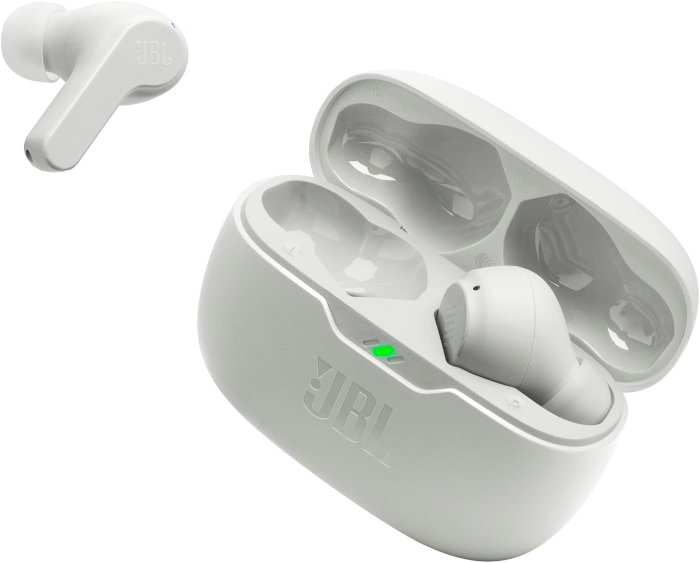 JBL Vibe Beam - True Wireless JBL Deep Bass Sound Earbuds, Bluetooth 5.2, Water & Dust Resistant, Hands-free call with VoiceAware, Up to 32 hours of battery life (White) - Image 7
