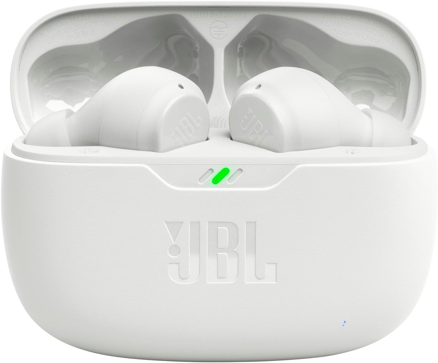 JBL Vibe Beam - True Wireless JBL Deep Bass Sound Earbuds, Bluetooth 5.2, Water & Dust Resistant, Hands-free call with VoiceAware, Up to 32 hours of battery life (White) - Image 3