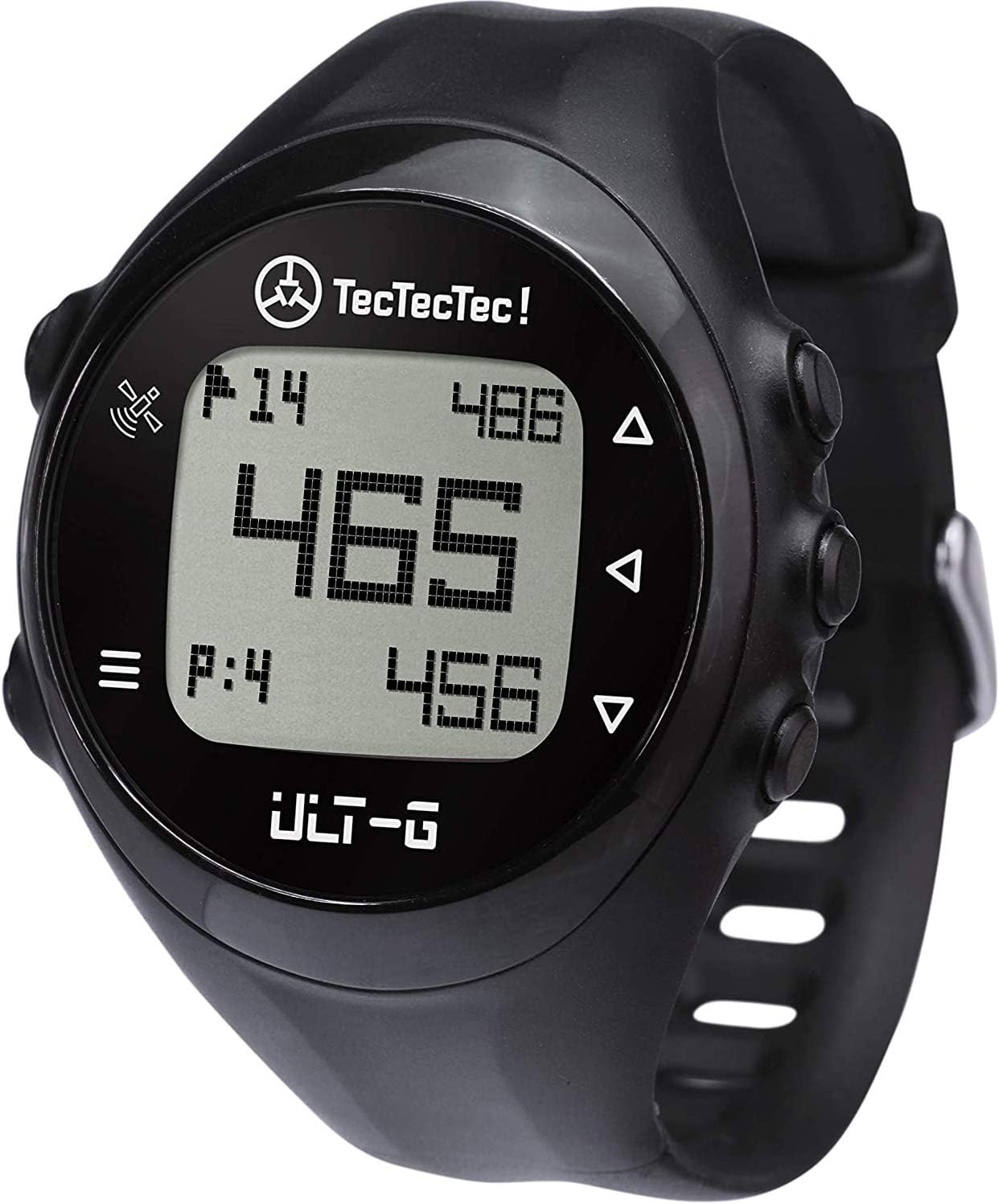 TecTecTec ULT-G Stylish, Lightweight and Multi-Functional Golf GPS Watch, Durable Wrist Band with LCD Display, Worldwide Preloaded Courses - Black - Image 2