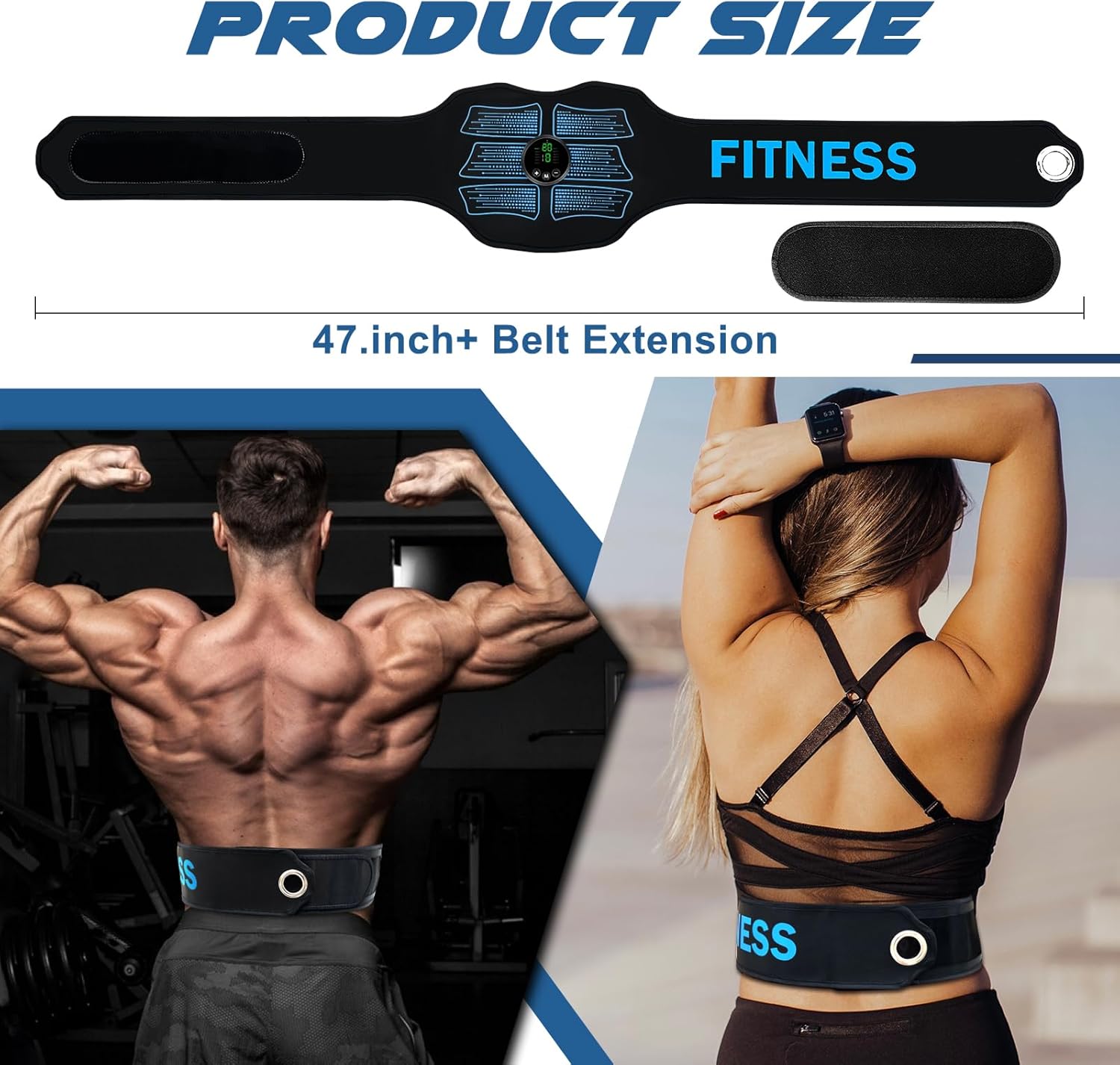 FDA Cleared - MHD TENS Muscle Stimulator - Dual TENS & PMS Functions, 12 Programs for Easy Abs Muscle Stimulation and Activation, Home Gym Use - Image 6