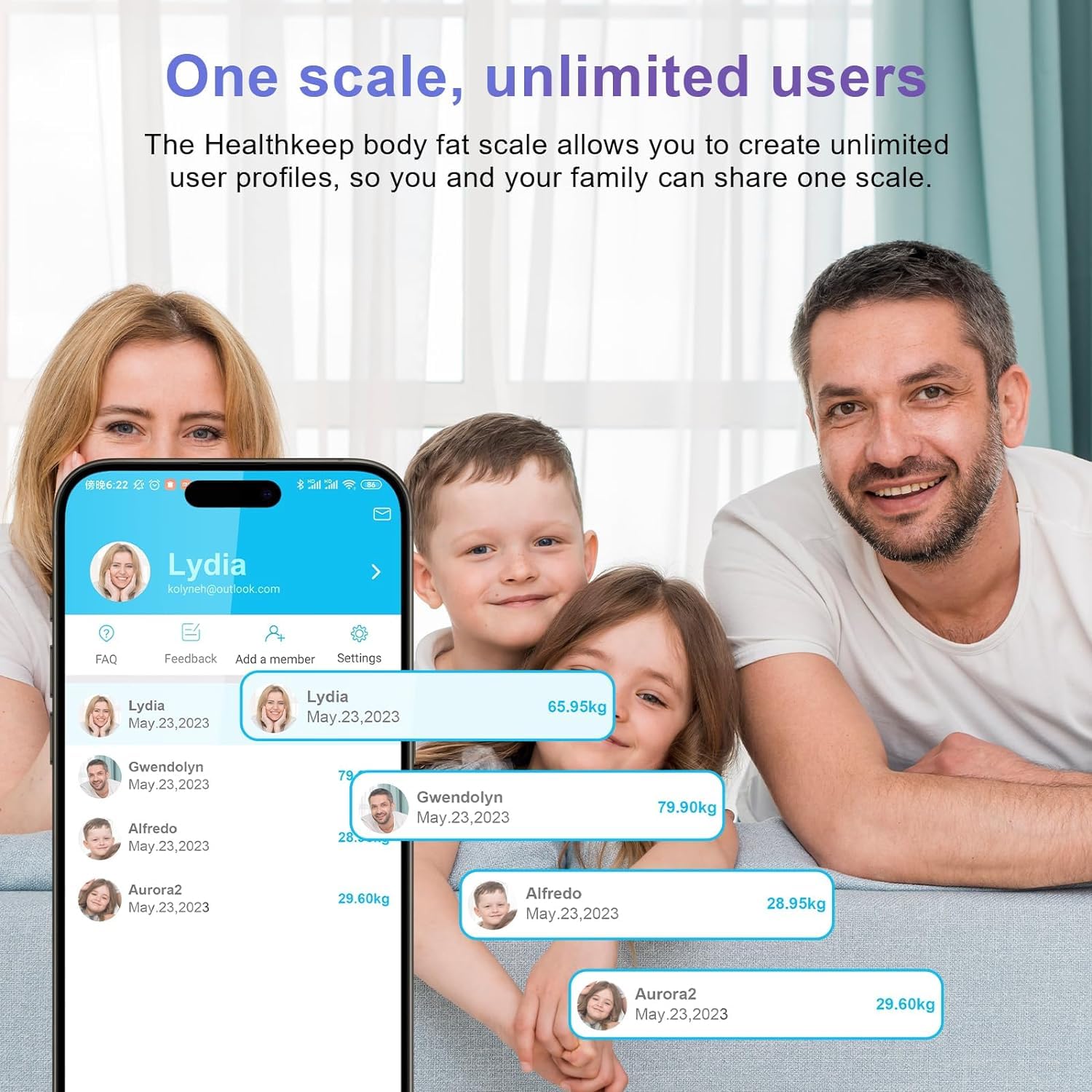 Body Fat Scale, Smart Bathroom Weight Scale, BMI Body Composition Monitor, High Precision Health Analyzer with Smartphone App for Fitness Tracking 400 lbs/180 kg (White) - Image 5