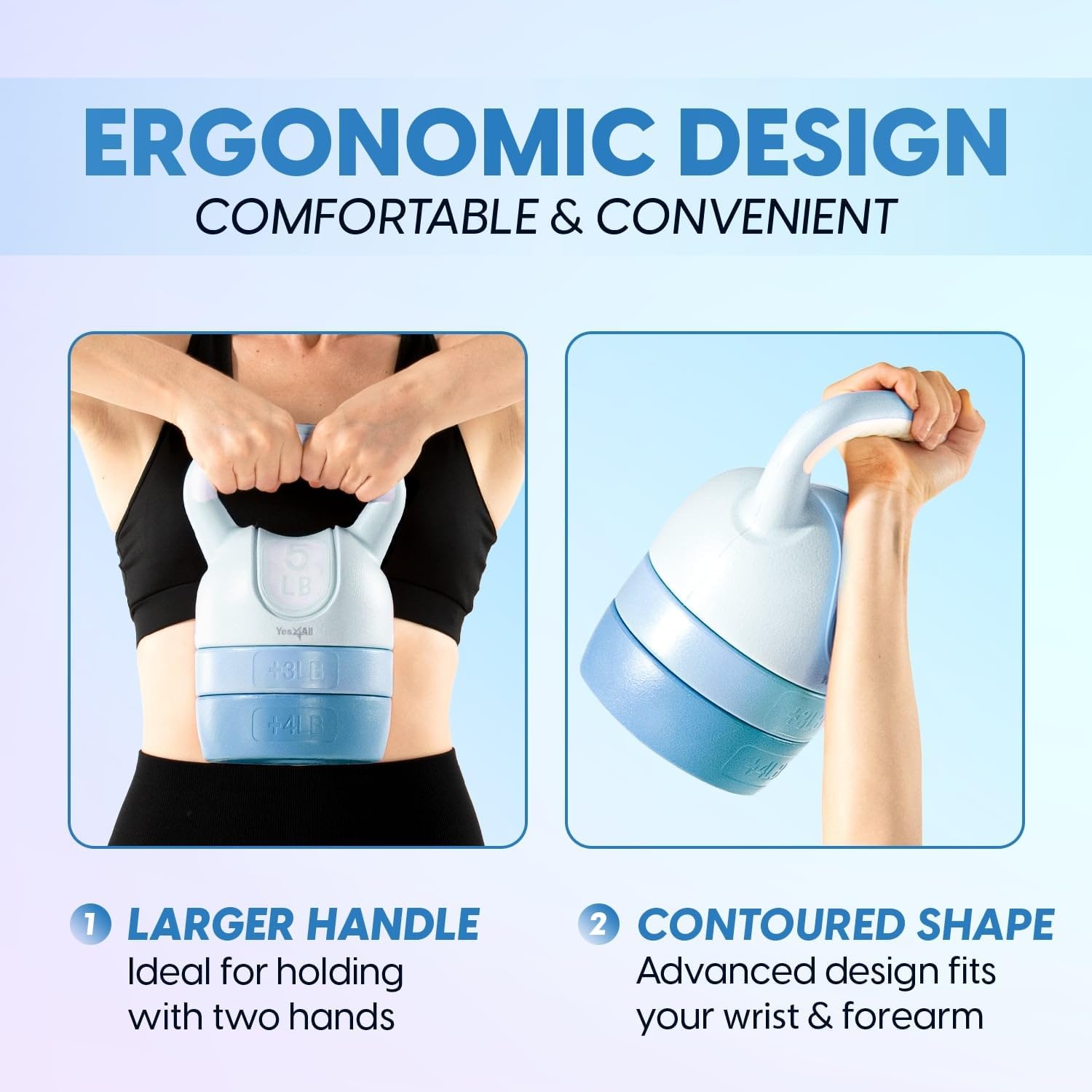 Yes4All Kettlebell Sets - Adjustable Kettlebell Set for Strength Training - Kettlebells Adjustable Weight for Versatile Workouts - Image 3