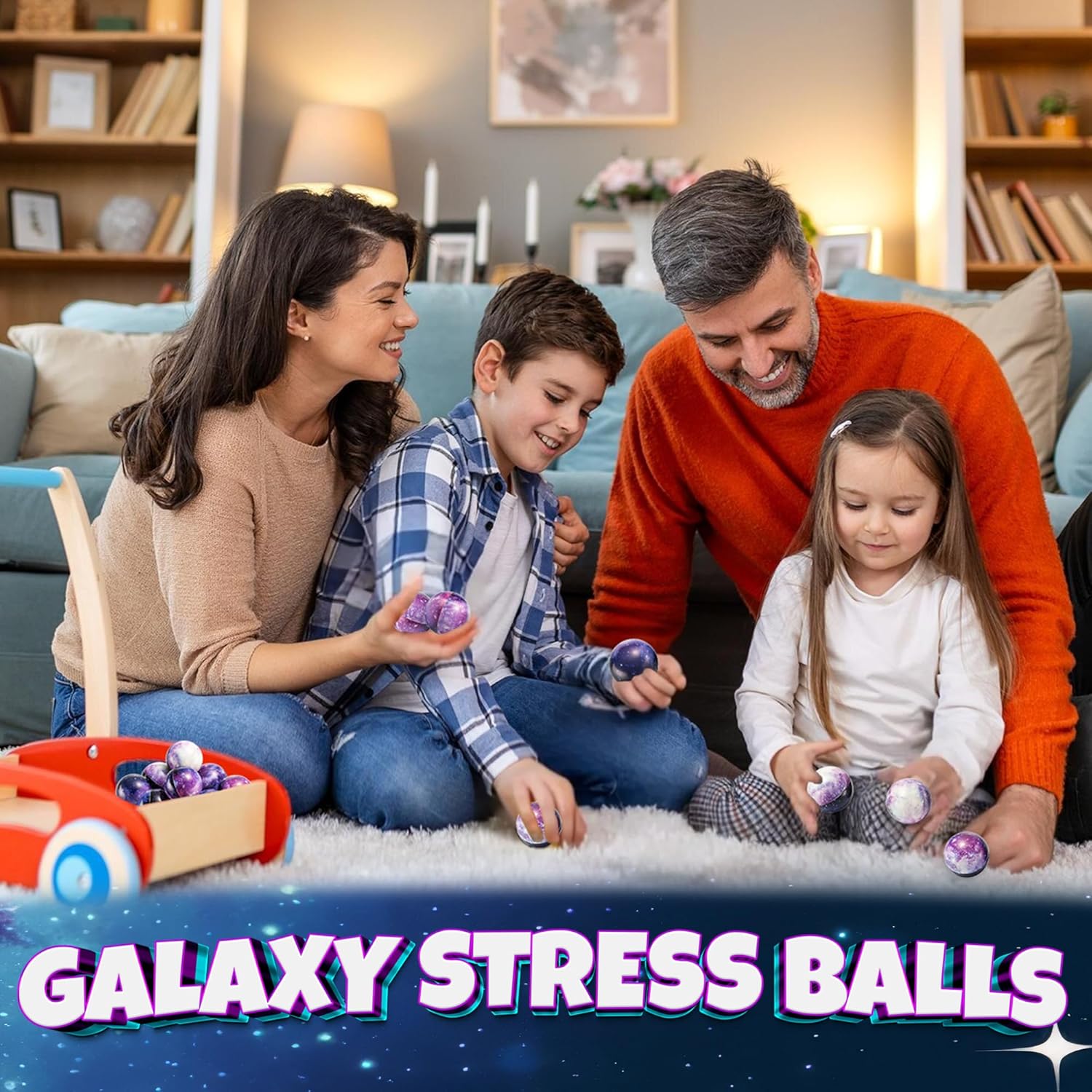 Galaxy Stress Balls for Kids - Pack of 24 Bulk - Squeeze Anxiety Fidget Sensory Balls for Children with Outer Space Theme, Toys for Party Favors and Birthday Party Supplies - Image 7