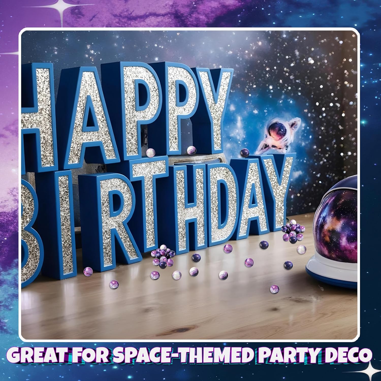 Galaxy Stress Balls for Kids - Pack of 24 Bulk - Squeeze Anxiety Fidget Sensory Balls for Children with Outer Space Theme, Toys for Party Favors and Birthday Party Supplies - Image 6