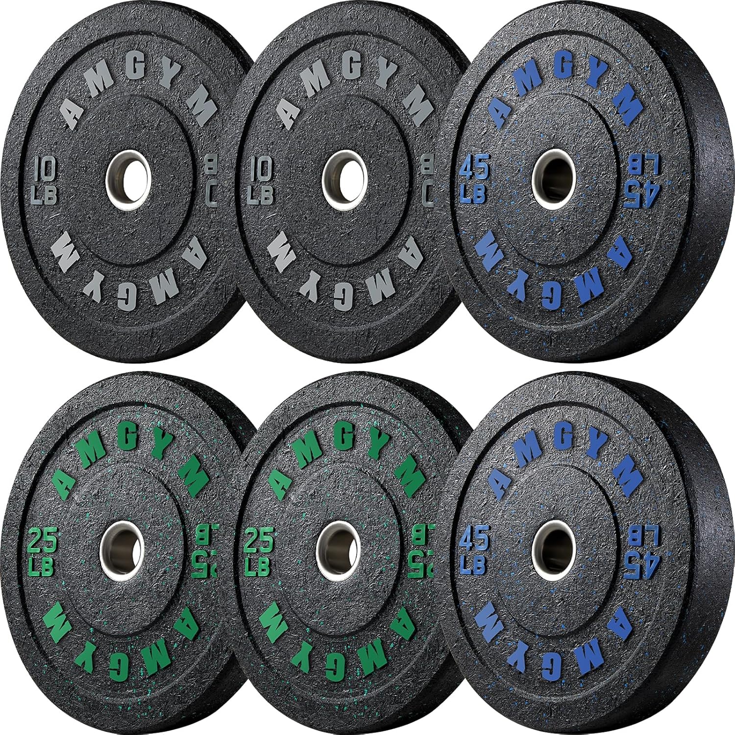 2 Inch Bumper Plates,10-500lbs,Barbell Rubber Olympic Weight Plates Set for Home Gym, Strength Training & Weight Lifting, Multiple Options Colors - Image 2