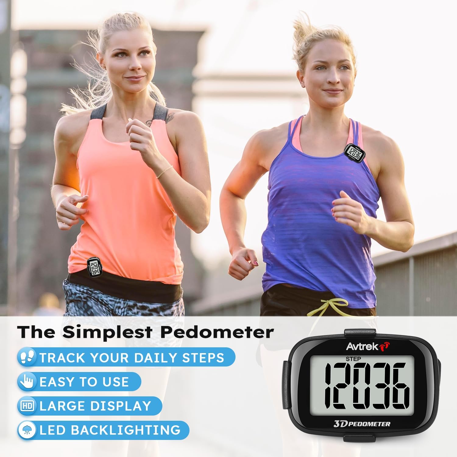 3D Step Counter Clip On with LED Backlight Pocket Pedometer for Walking Outdoor Activities Fitness Tracker Without Smartphone - Image 5