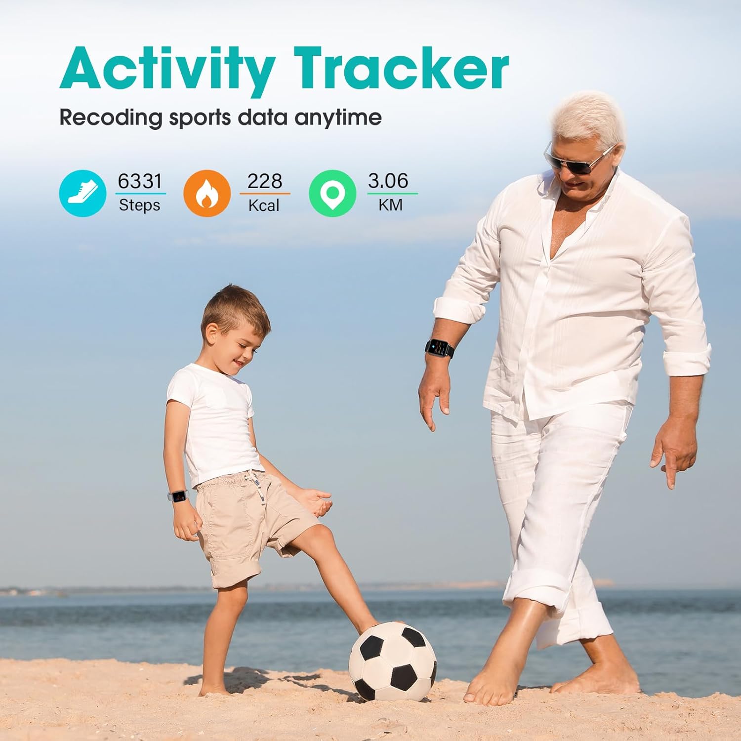 Pedometer Watch Senior Friendly No App/Phone Required, Waterproof Fitness Tracker Watch with Step Counter Calories/Sleep Tracker for Walking Running for Men Women - Image 4