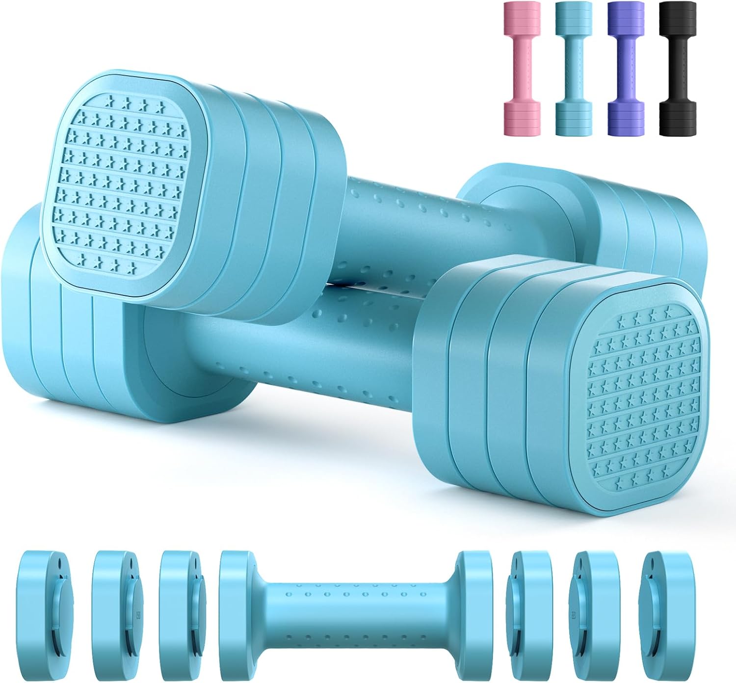 Zempox Adjustable Dumbbell Set of 2, 4 in 1 Free Weights Dumbbells Set for Women, Hand Weights for Women at Home, Each 2lb 3lb 4lb 5lb with TPU Soft Rubber Handle for Home Gym Exercise Training - Image 2