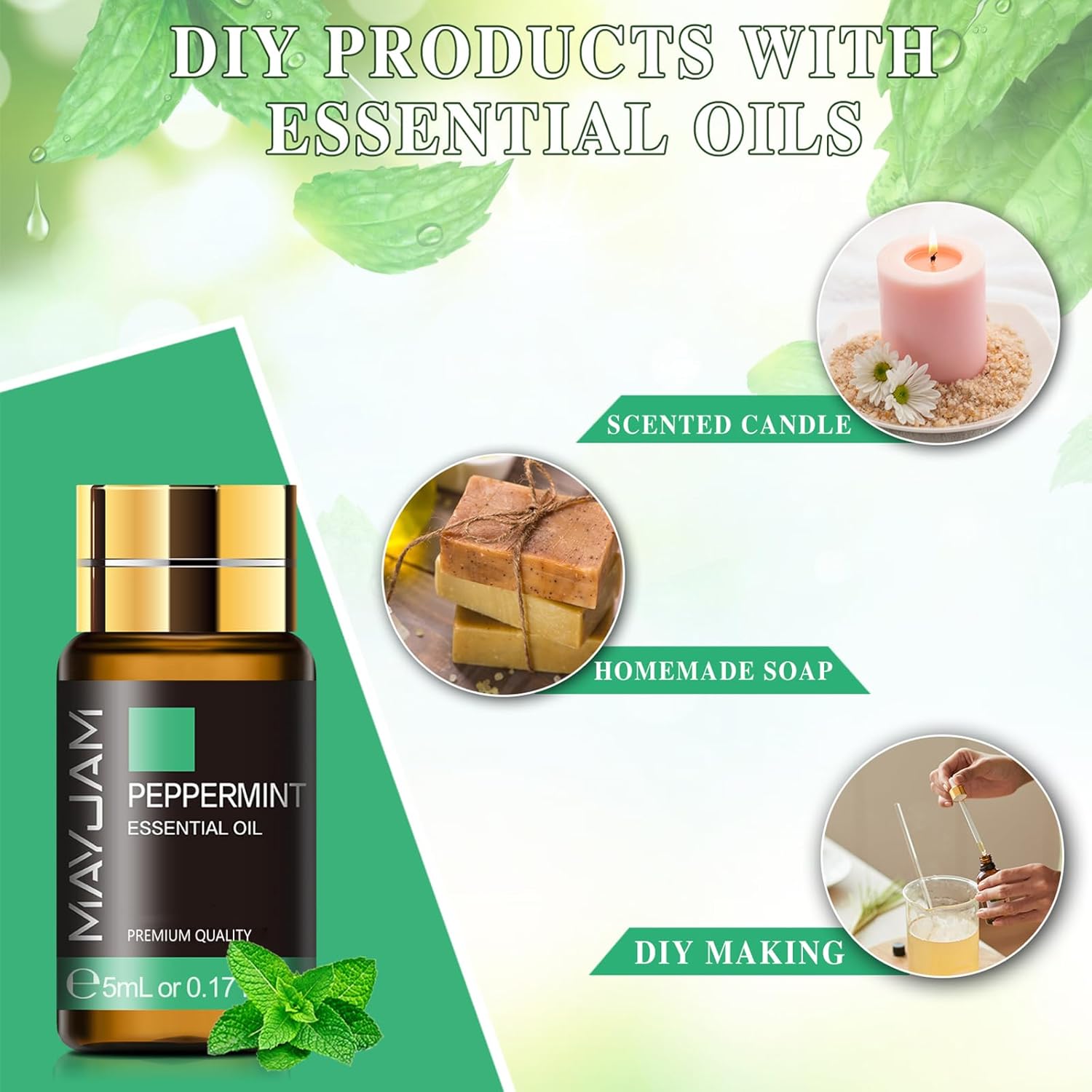 Tea Tree 20 Pcs Pure Essential Oil Gift Set, for Diffuser, Humidifiers, Skin Care, Massage, Fragrance Oil Scent for DIY Candle and Soap Making, Gift for Friend (5ML) - Image 6