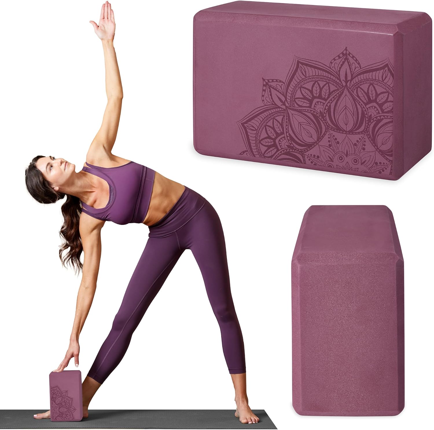 Gaiam Yoga Block - Supportive Latex-Free Eva Foam - Soft Non-Slip Surface with Beveled Edges for Yoga, Pilates, Meditation - Yoga Accessories for Stability, Balance, Deepen Stretches - Image 2
