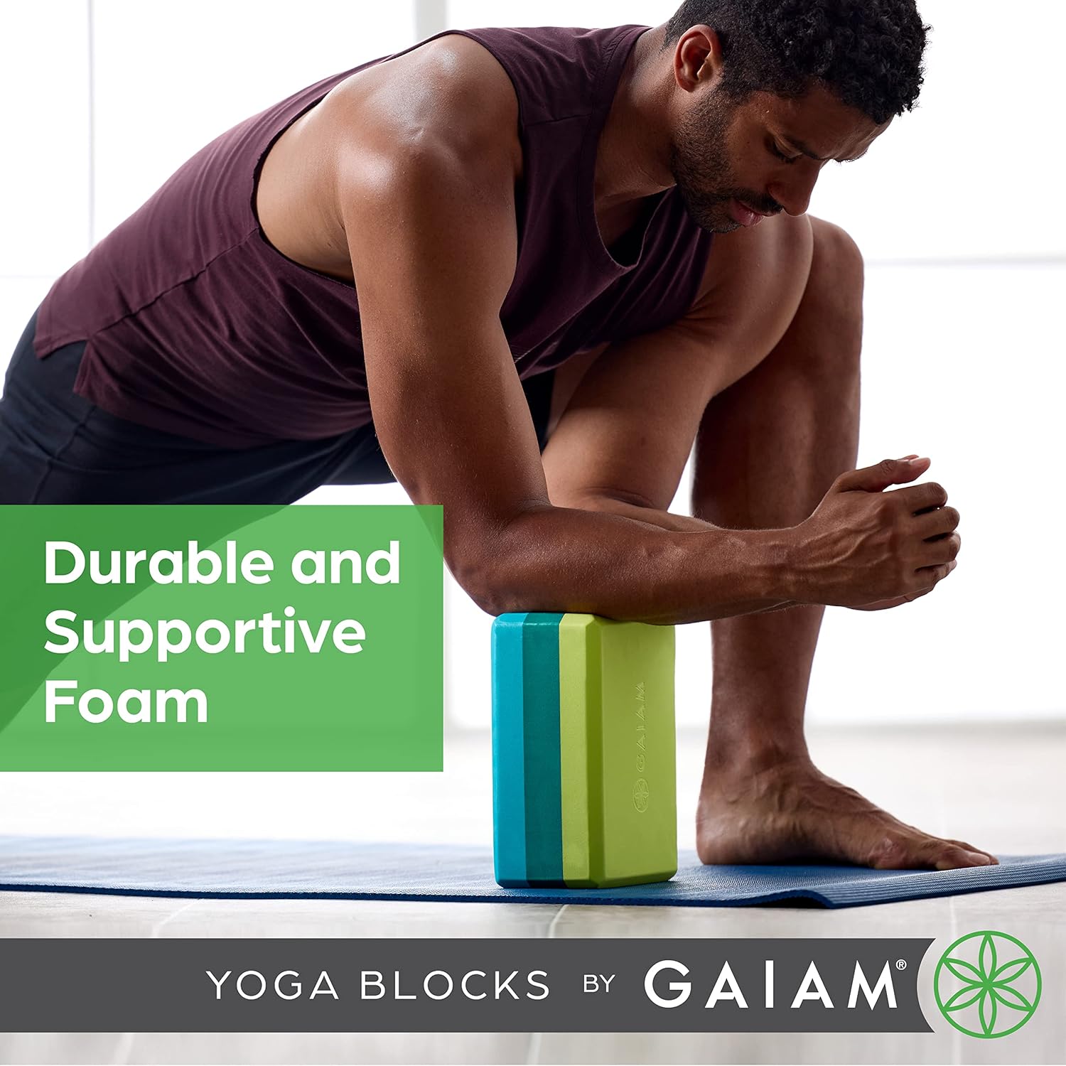 Gaiam Yoga Block - Supportive Latex-Free Eva Foam - Soft Non-Slip Surface with Beveled Edges for Yoga, Pilates, Meditation - Yoga Accessories for Stability, Balance, Deepen Stretches - Image 5