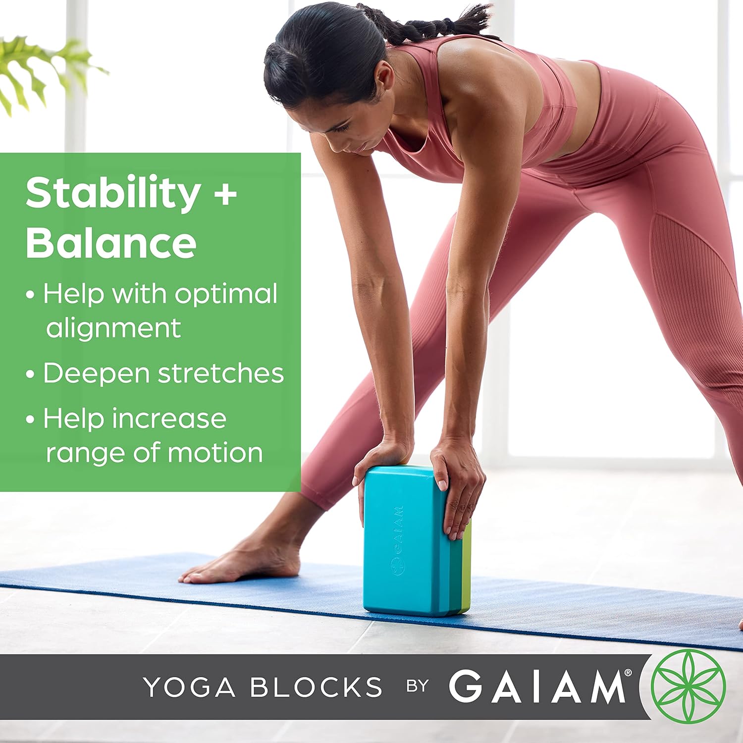 Gaiam Yoga Block - Supportive Latex-Free Eva Foam - Soft Non-Slip Surface with Beveled Edges for Yoga, Pilates, Meditation - Yoga Accessories for Stability, Balance, Deepen Stretches - Image 3