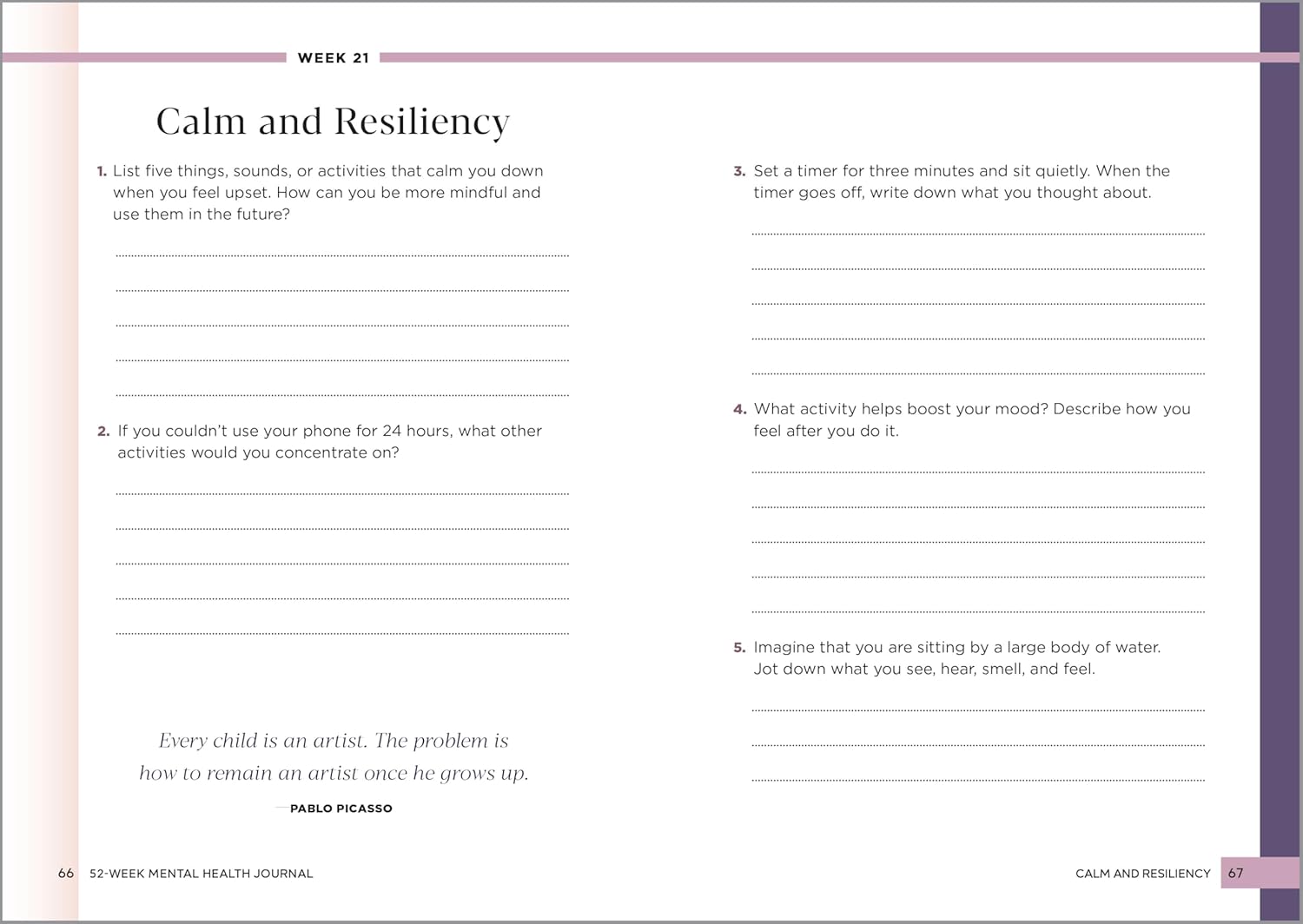 52-Week Mental Health Journal: Guided Prompts and Self-Reflection to Reduce Stress and Improve Well-Being - Image 3