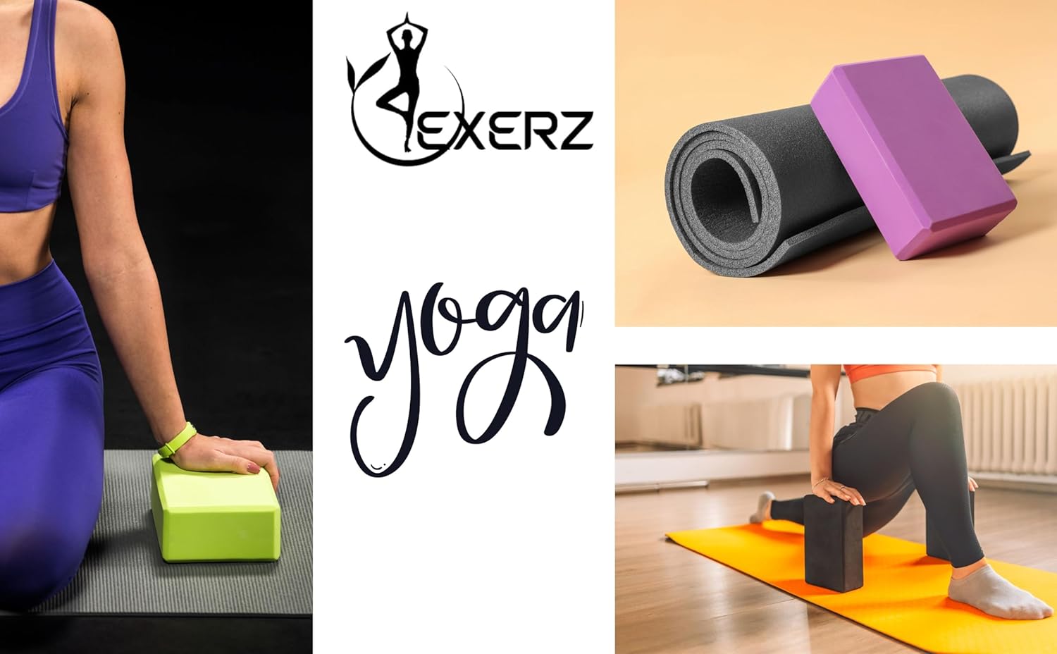 EXERZ Yoga Blocks 2 pack, Gym Blocks, Exercise Workout Fitness Bricks, Pilates Stretch Handstand Non-Slip - Image 8