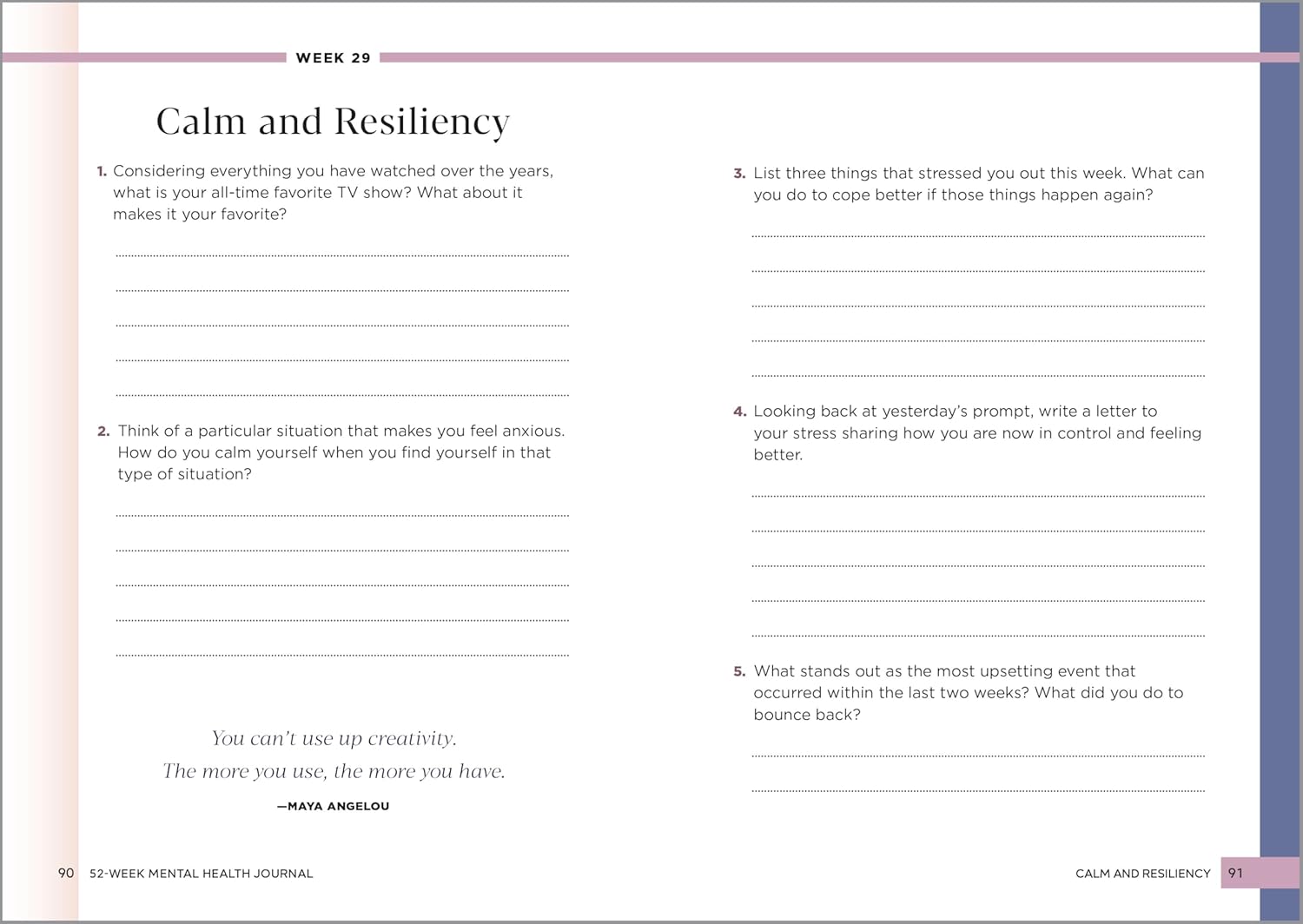 52-Week Mental Health Journal: Guided Prompts and Self-Reflection to Reduce Stress and Improve Well-Being - Image 4