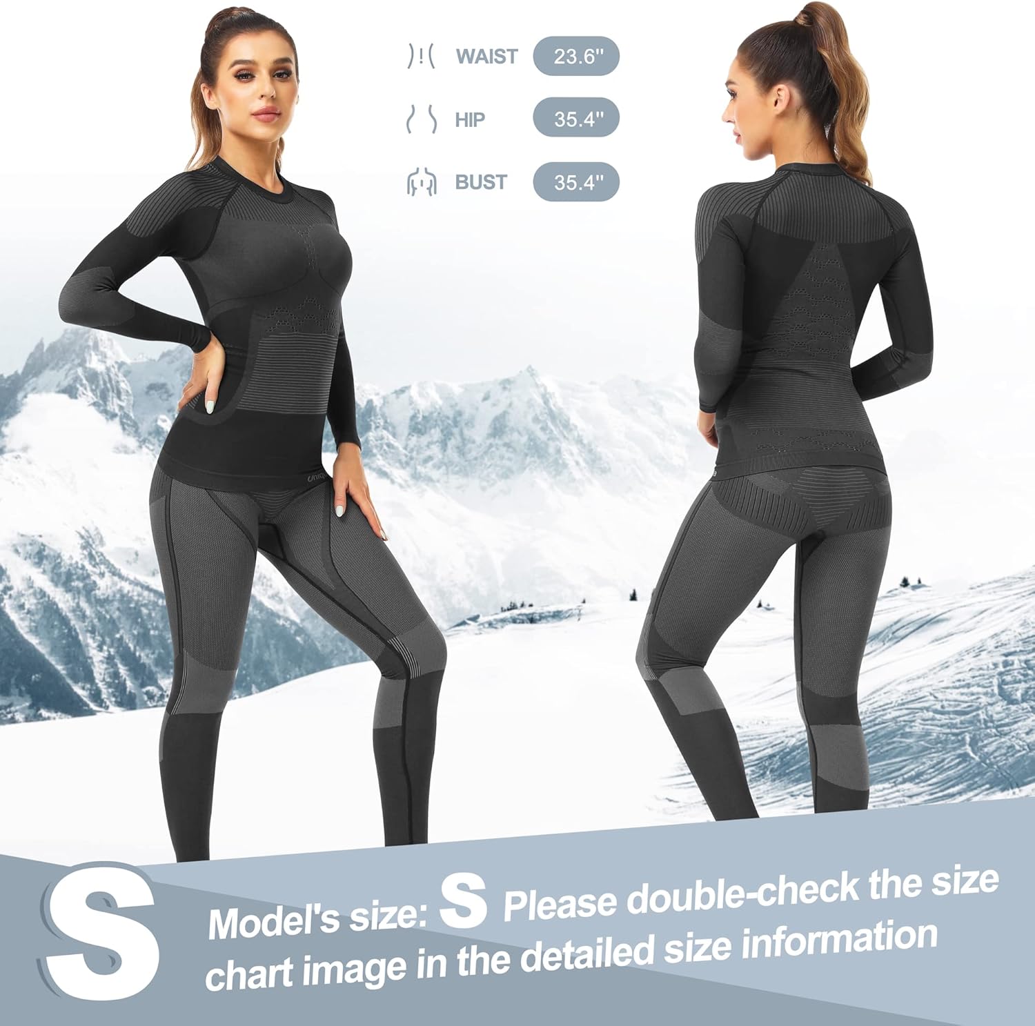 UNIQUEBELLA Womens Thermal Underwear Long Johns Base Layer Set for Women Athletic Underwear Set - Image 4