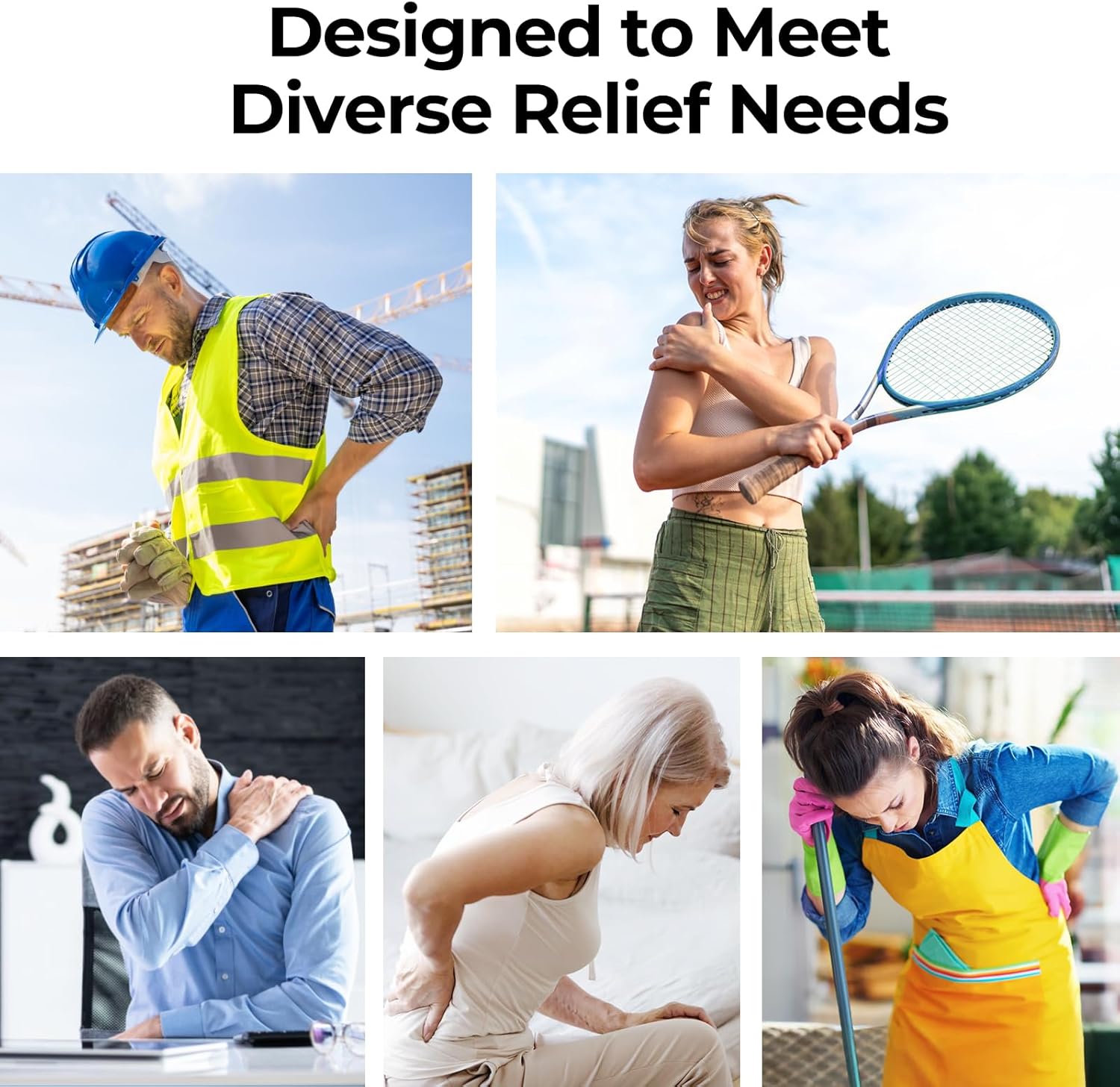 AUVON Rechargeable Digital TENS Unit Muscle Stimulator with 600 mAh Battery, TENS Machine with 8 Customizable Modes, Electric Massager for Shoulder, Back Pain Relief, 6 TENS Pads, A Carry Case - Image 7