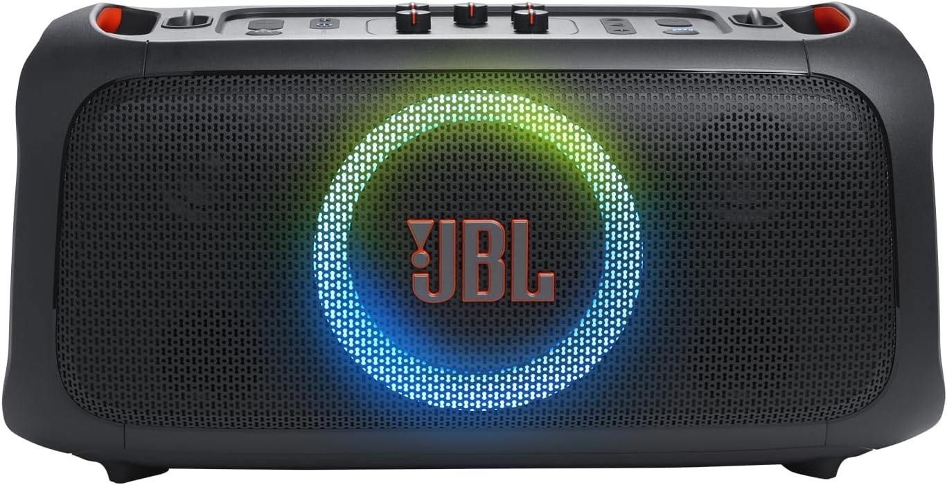 JBL PartyBox On-The-Go Essential - Portable Party Speaker with Built-in Lights and Wireless mic, Amazing Pro Sound, IPX4 splashproof Protection, 6 Hours of Playtime, Convenient Shoulder Strap - Image 9