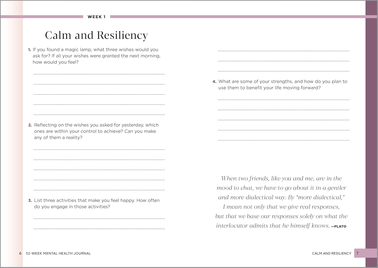 52-Week Mental Health Journal: Guided Prompts and Self-Reflection to Reduce Stress and Improve Well-Being - Image 6