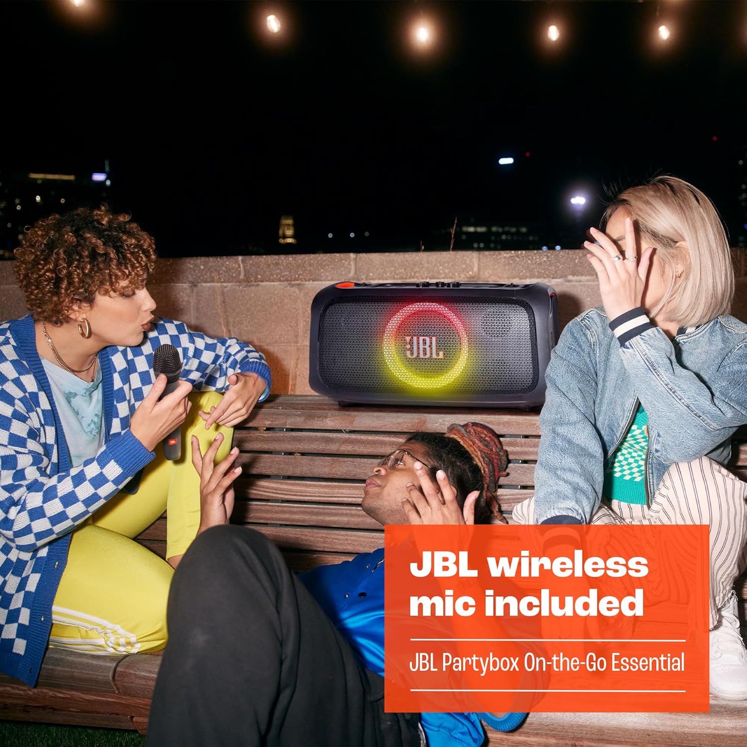 JBL PartyBox On-The-Go Essential - Portable Party Speaker with Built-in Lights and Wireless mic, Amazing Pro Sound, IPX4 splashproof Protection, 6 Hours of Playtime, Convenient Shoulder Strap - Image 6