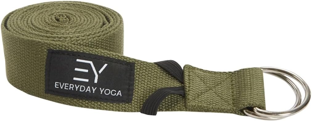 Everyday Yoga Strap with Metal D-Ring - Durable Stretching Strap for Yoga, Pilates, Flexibility & Physical Therapy (6ft, 8ft, 10ft) - Image 2