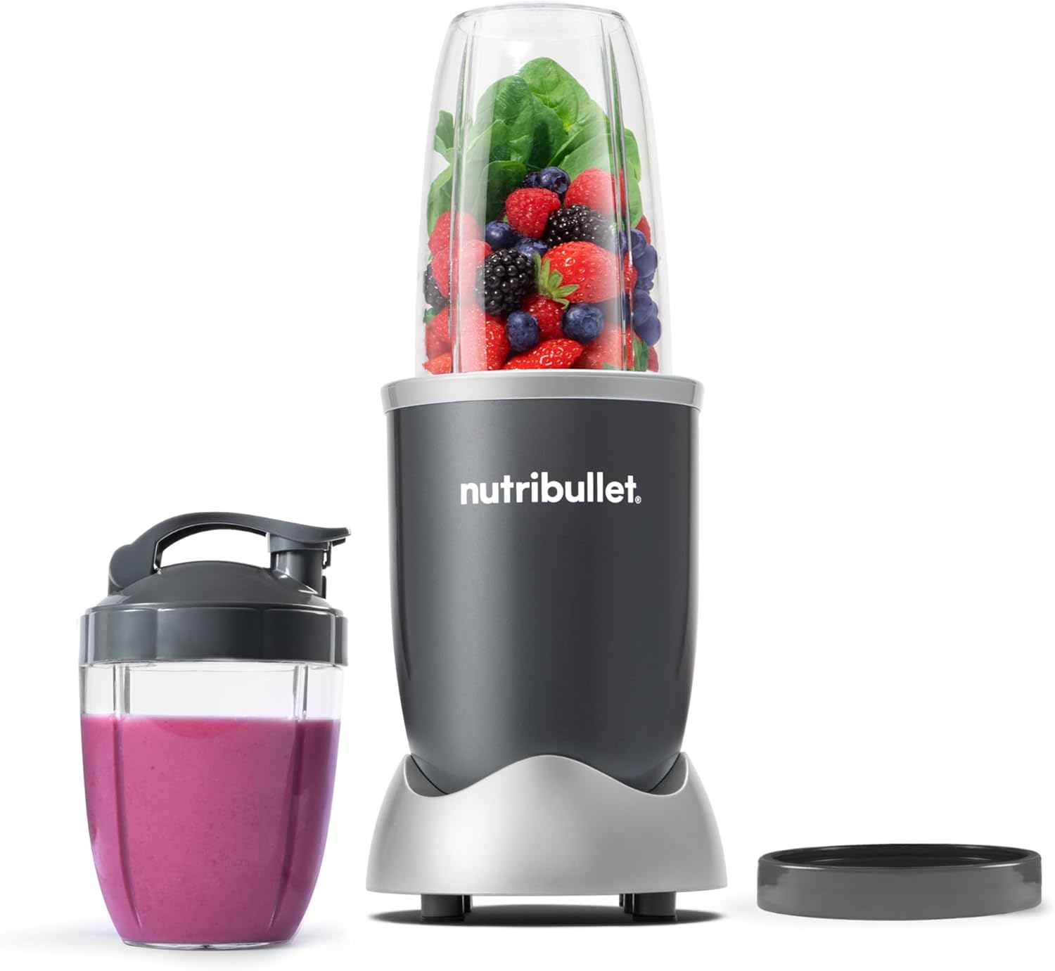 nutribullet Personal Blender for Shakes, Smoothies, Food Prep, and Frozen Blending, 24 Ounces, 600 Watt, Gray, (NBR-0601) - Image 2