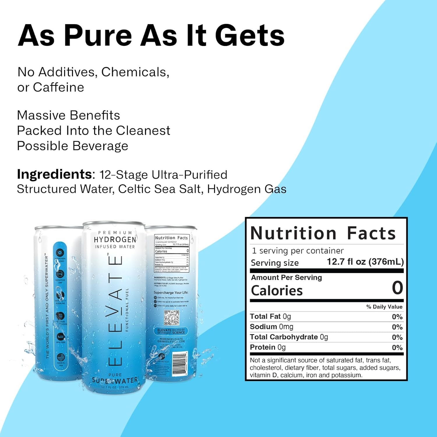 ELEVATE SUPERWATER Premium Hydrogen Water (12 pack). Highest Hydrogen (3-5 PPM) and Lowest -650 ORP. Supports Recovery, Energy, Hydration, Focus, and Endurance. BACKED BY SCIENCE. - Image 3