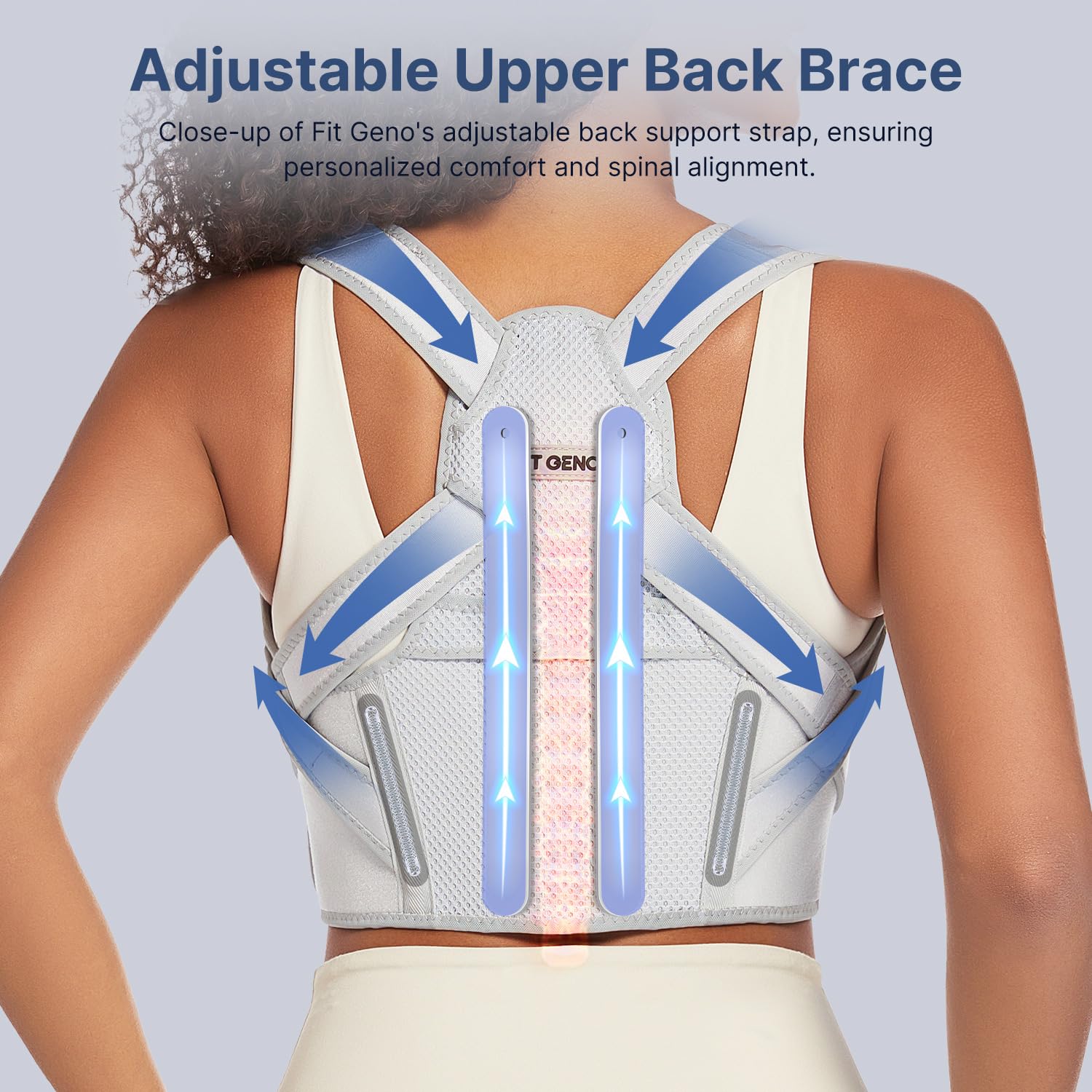Fit Geno Posture Corrector for Women & Men: Gray (Regular Under Bust 30" - 43") - Image 4