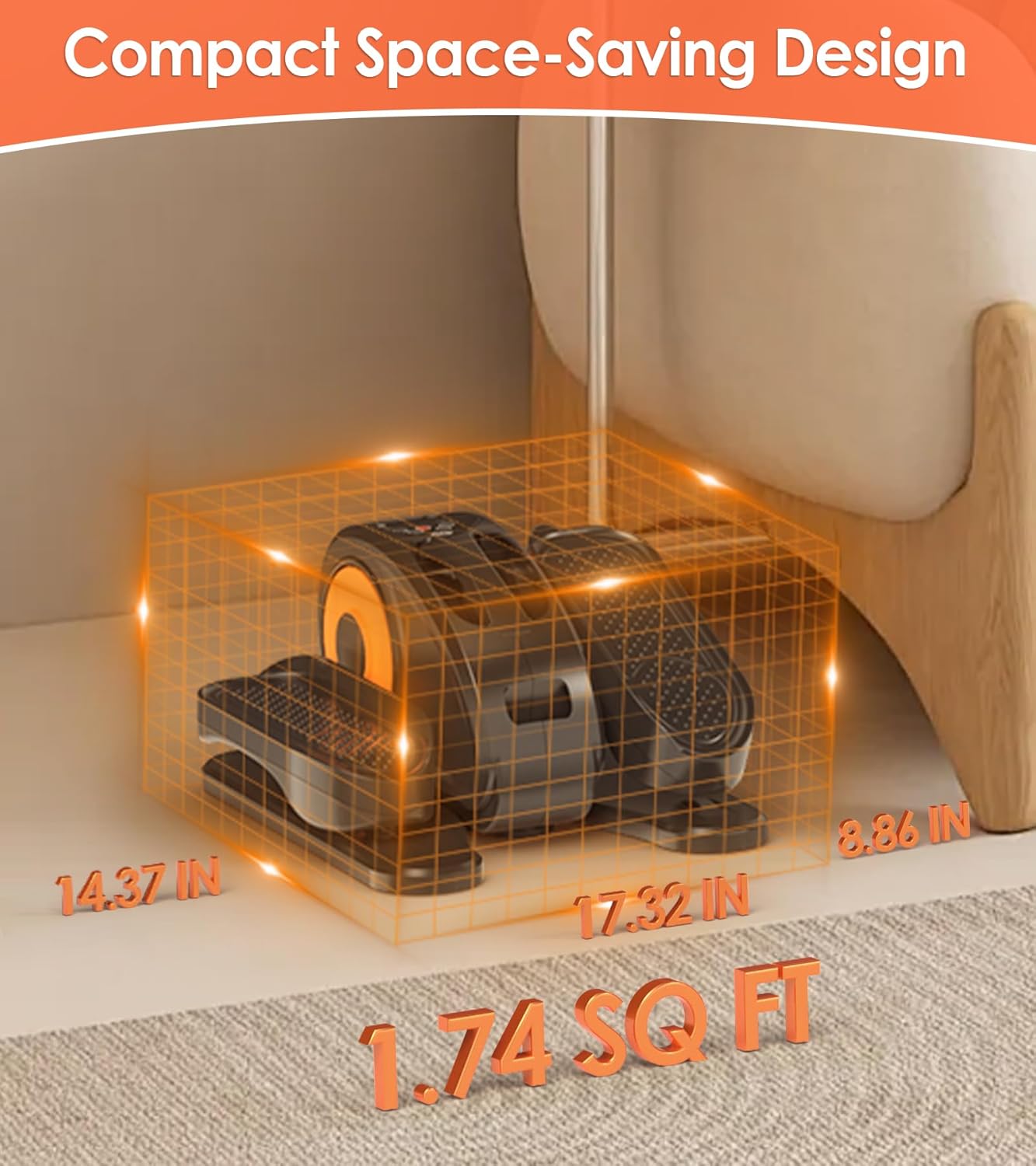 2025 New Under Desk Elliptical Machine,Portable Seated Pedal Exercise Machine for Seniors,Mini Leg Exerciser with 12 Adjustable Speeds&Remote Control,Quiet&Compact for Home Office - Image 10