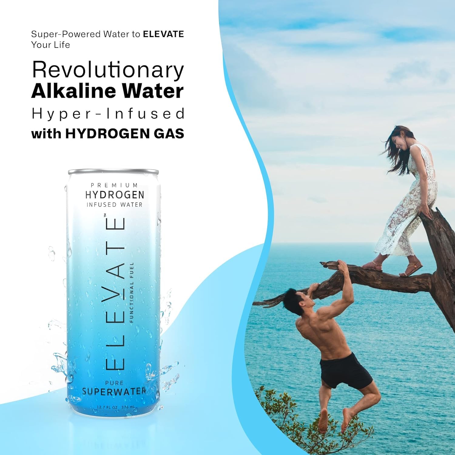 ELEVATE SUPERWATER Premium Hydrogen Water (12 pack). Highest Hydrogen (3-5 PPM) and Lowest -650 ORP. Supports Recovery, Energy, Hydration, Focus, and Endurance. BACKED BY SCIENCE. - Image 4