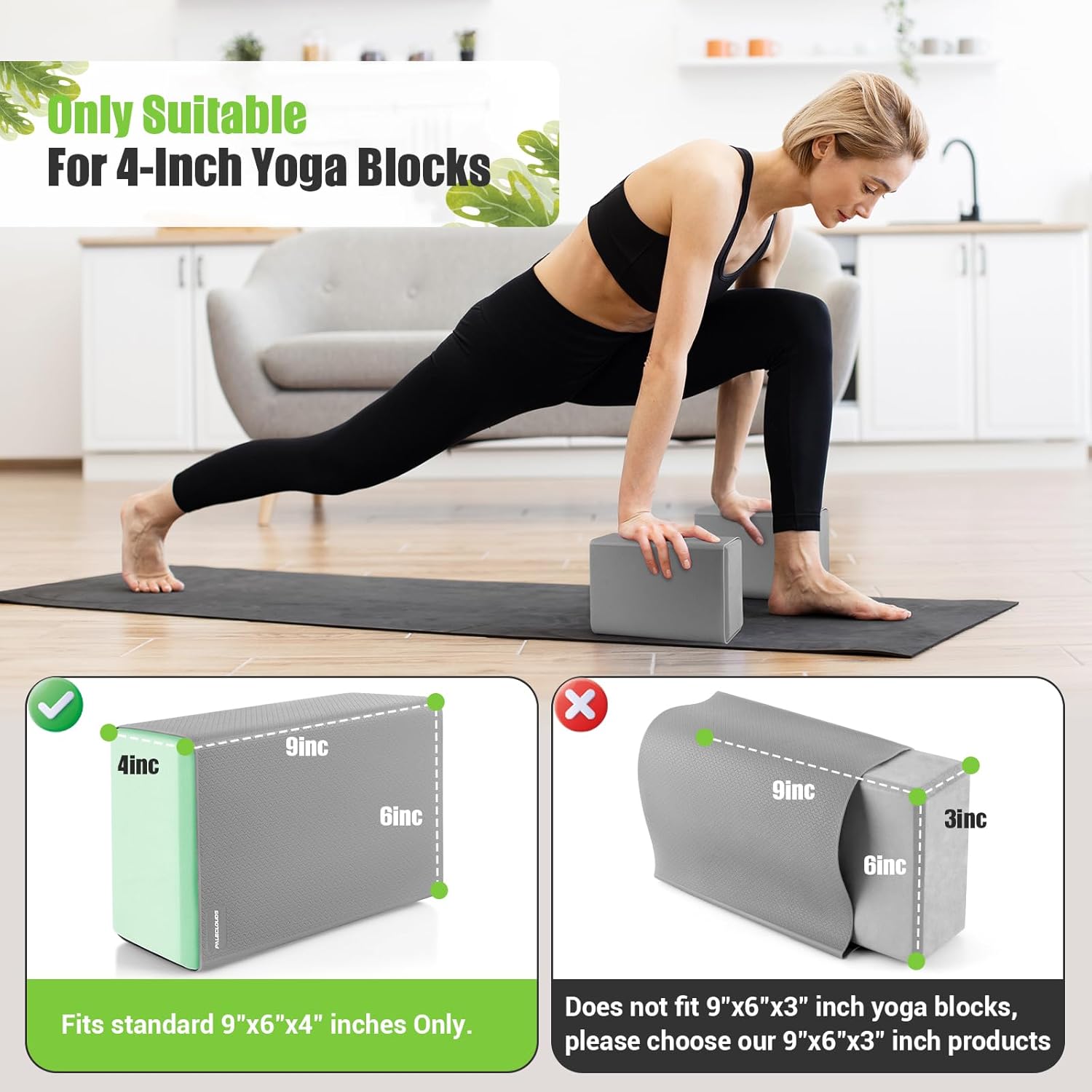 Silicone Protective Cover for Yoga Blocks 9"x6"x3"/4" (Foam/Cork Blocks) | Non-Slip Moistureproof Yoga Block Sleeve | Eco-Friendly & Washable | Durable & Supportive | Blocks Not Included - Image 5