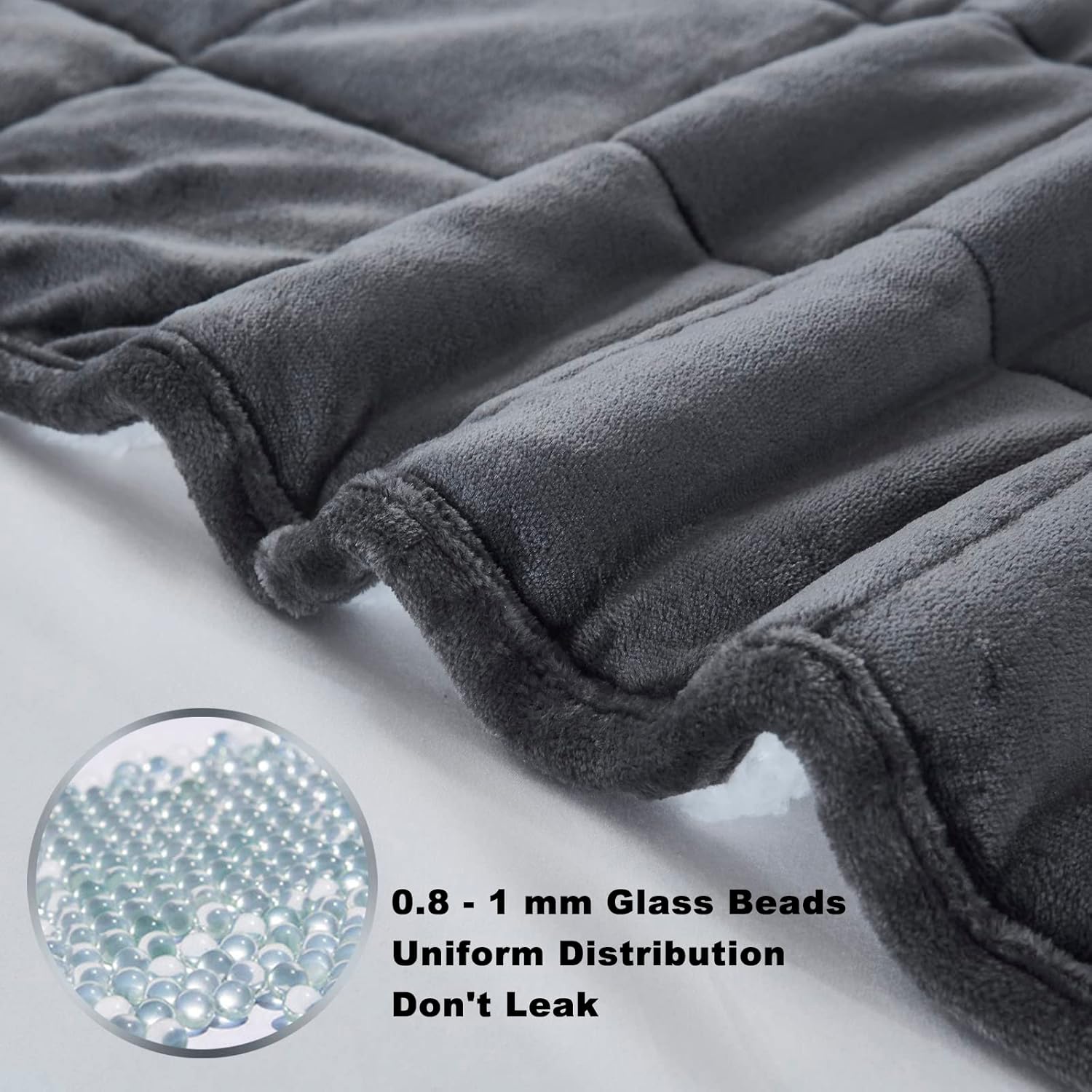 HOSUKKO Sherpa Flannel Weighted Blanket - 15 lbs Dual Sided Comfort Thick Heavy Blankets for Adults Soft Fluffy Flannel Cozy Warm Sherpa for Comfortable Relaxing Sleep, 48x72 inches Grey - Image 5