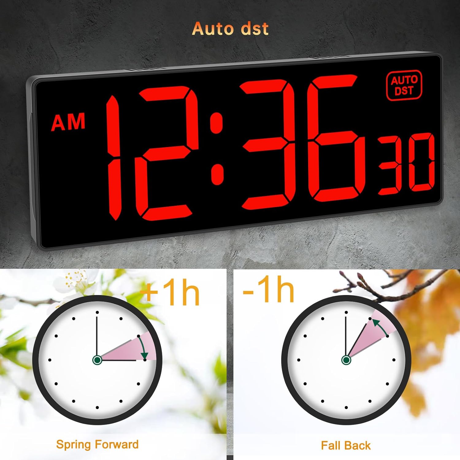 Soobest Digital Wall Clock with Seconds for Gym, Remote Countdown Timer Large LED Display 5 Dimmer (10.2" Red) - Image 7