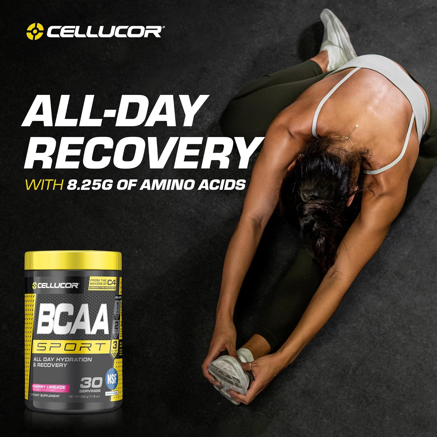 Cellucor BCAA Sport, BCAA Powder Sports Drink for Hydration & Recovery, Cherry Limeade, 30 Servings - Image 6