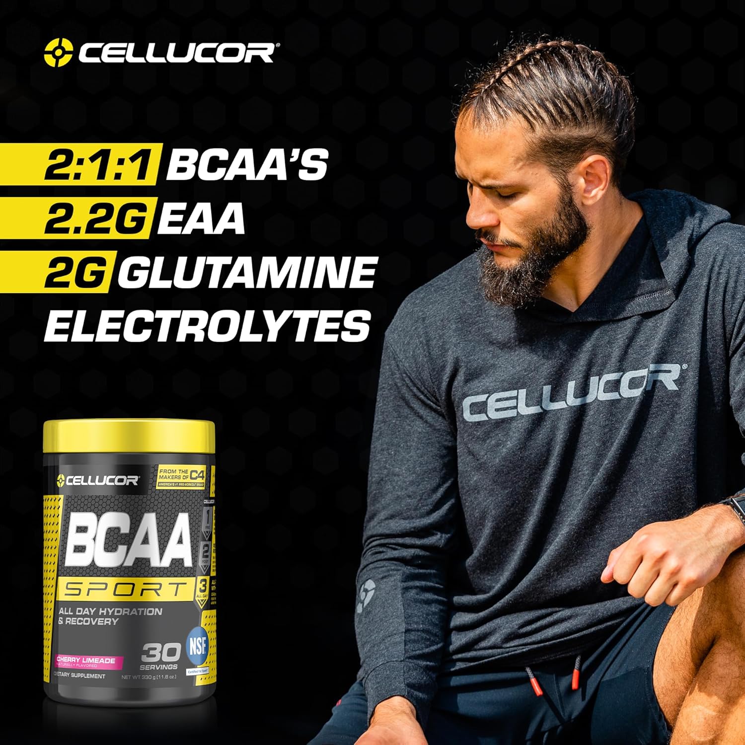 Cellucor BCAA Sport, BCAA Powder Sports Drink for Hydration & Recovery, Cherry Limeade, 30 Servings - Image 5