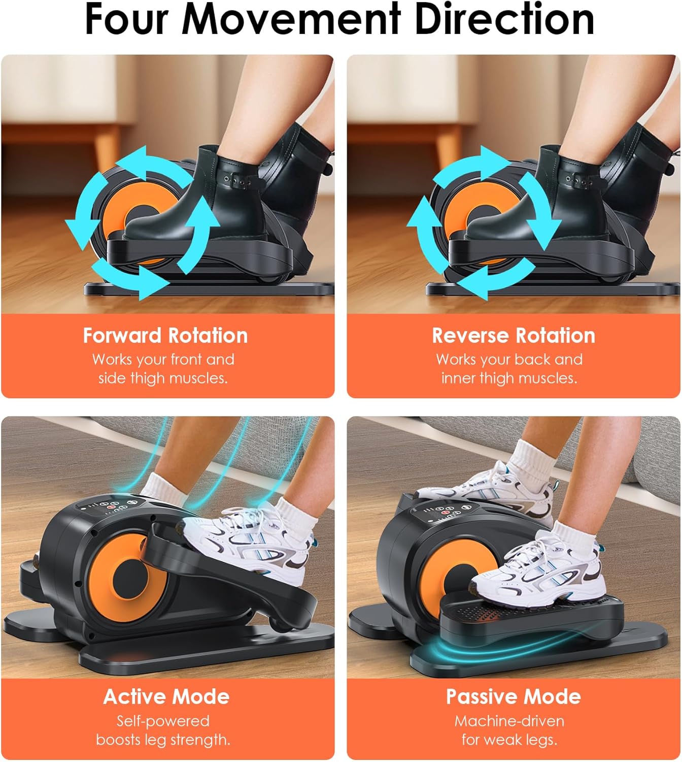 2025 New Under Desk Elliptical Machine,Portable Seated Pedal Exercise Machine for Seniors,Mini Leg Exerciser with 12 Adjustable Speeds&Remote Control,Quiet&Compact for Home Office - Image 7