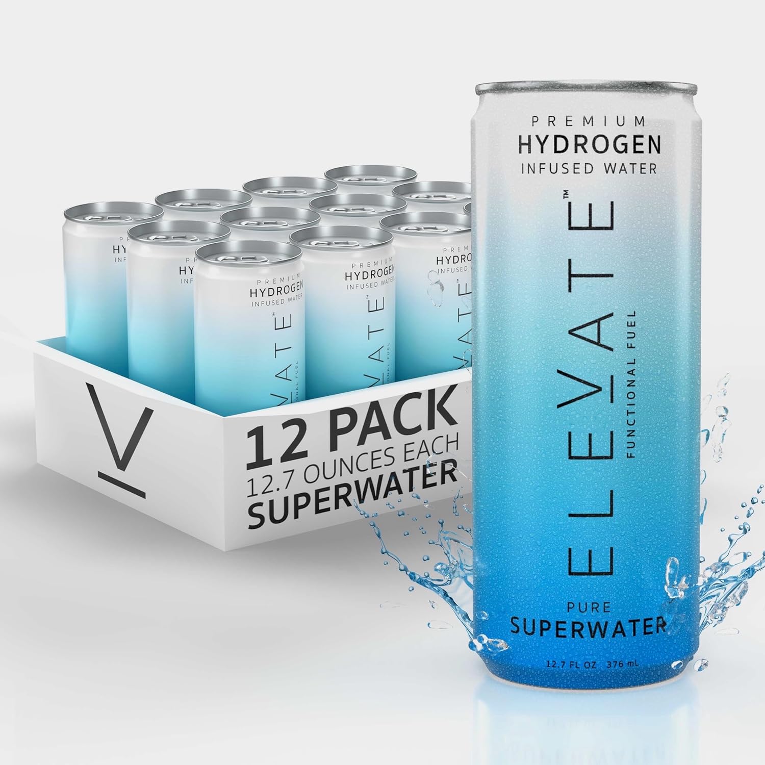 ELEVATE SUPERWATER Premium Hydrogen Water (12 pack). Highest Hydrogen (3-5 PPM) and Lowest -650 ORP. Supports Recovery, Energy, Hydration, Focus, and Endurance. BACKED BY SCIENCE. - Image 2