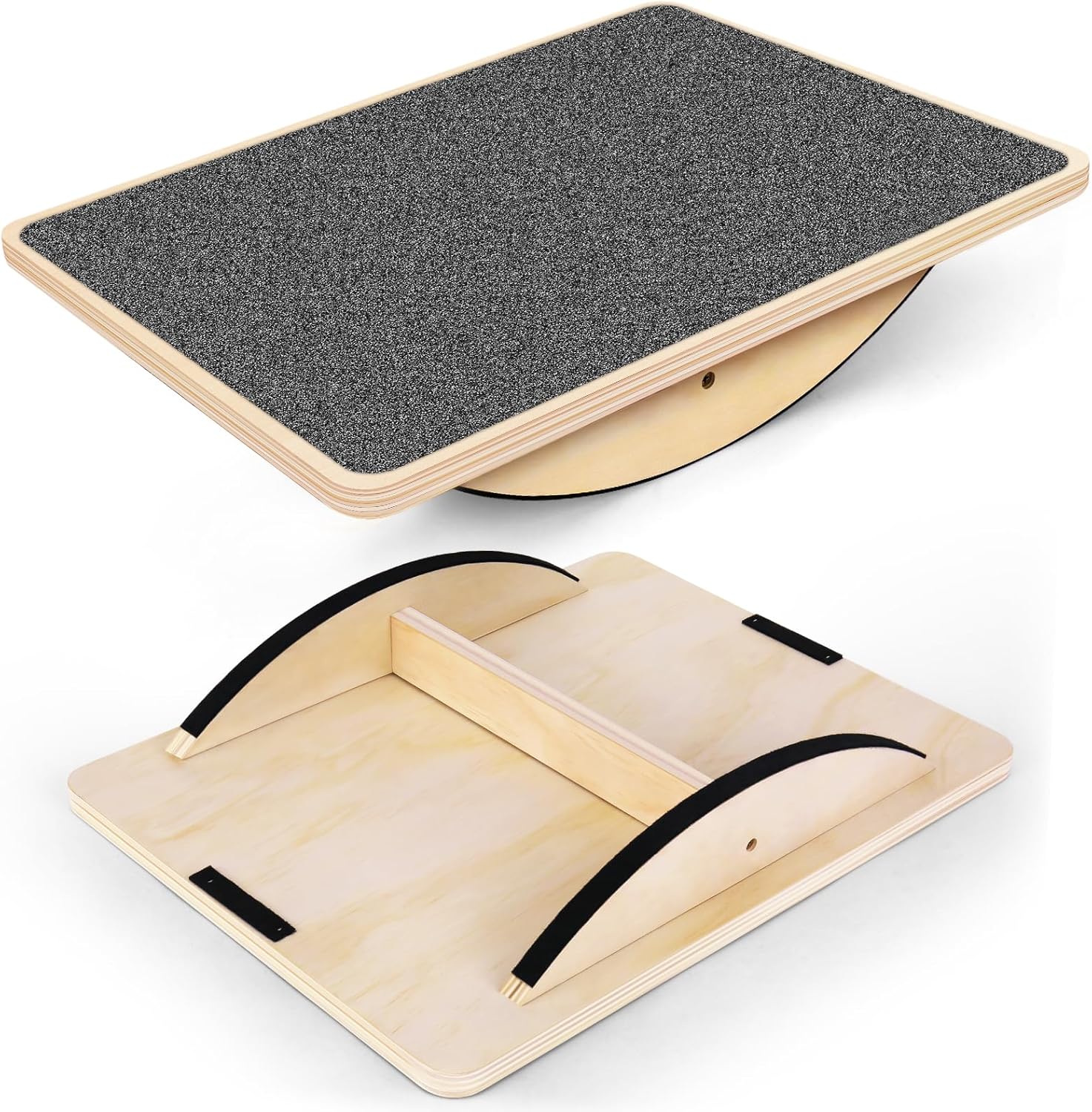 Balance Board Professional Wobble Board for Adults Anti-Slip 350LBS Balance Boards for Physical Therapy Standing Desk Core Strength Wooden Balance Board Rocker Board - Image 2