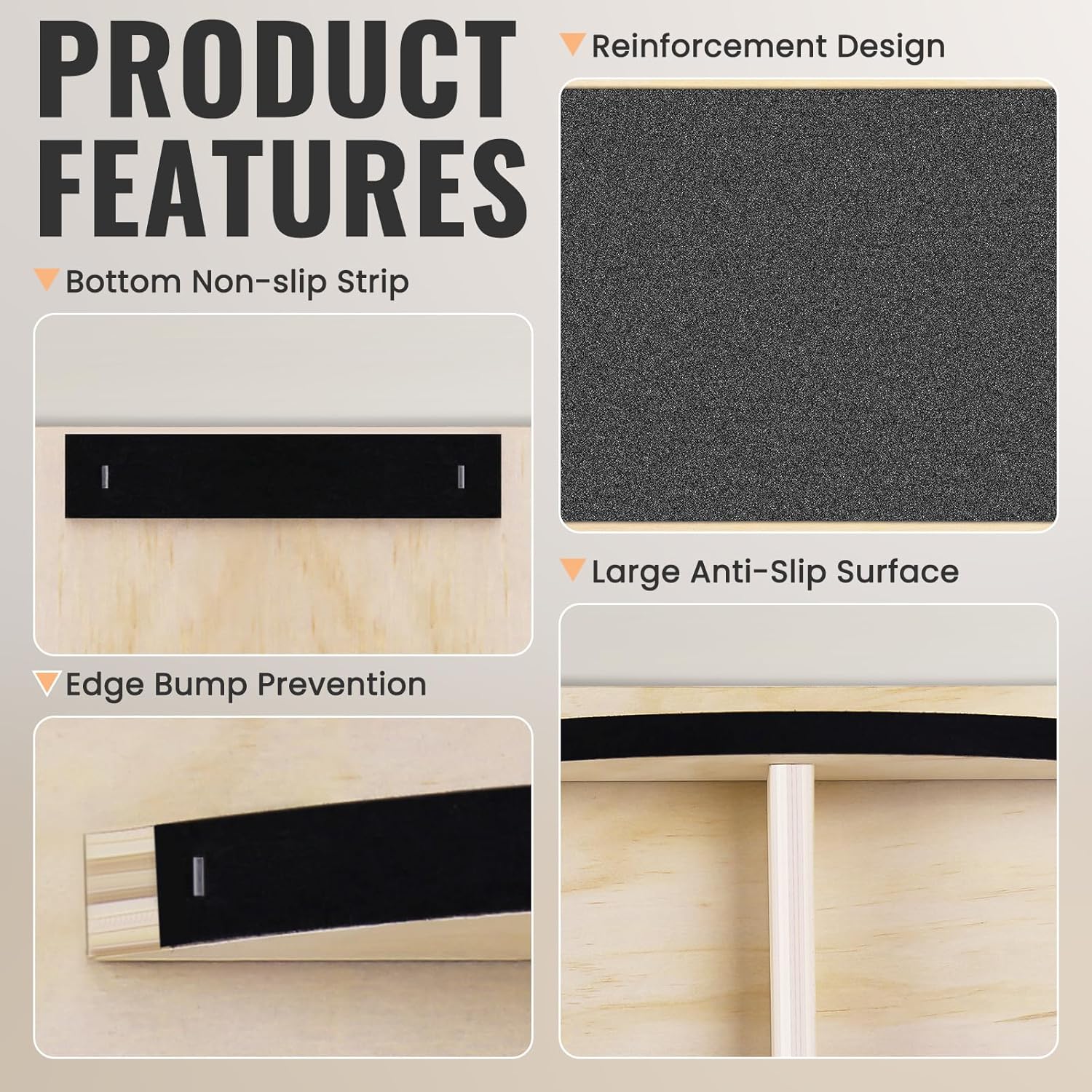 Balance Board Professional Wobble Board for Adults Anti-Slip 350LBS Balance Boards for Physical Therapy Standing Desk Core Strength Wooden Balance Board Rocker Board - Image 5