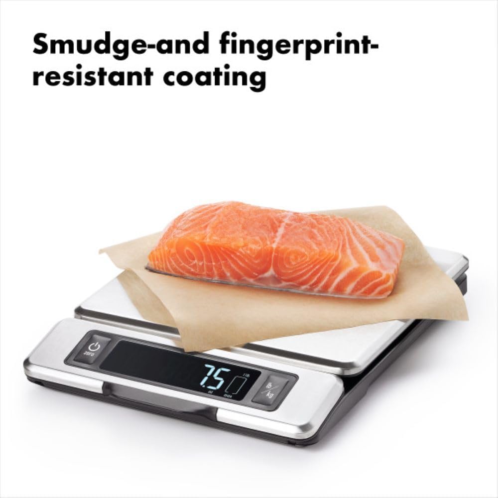OXO Good Grips 11-Pound Stainless Steel Kitchen Scale with Pull-Out Display - Black - Image 6