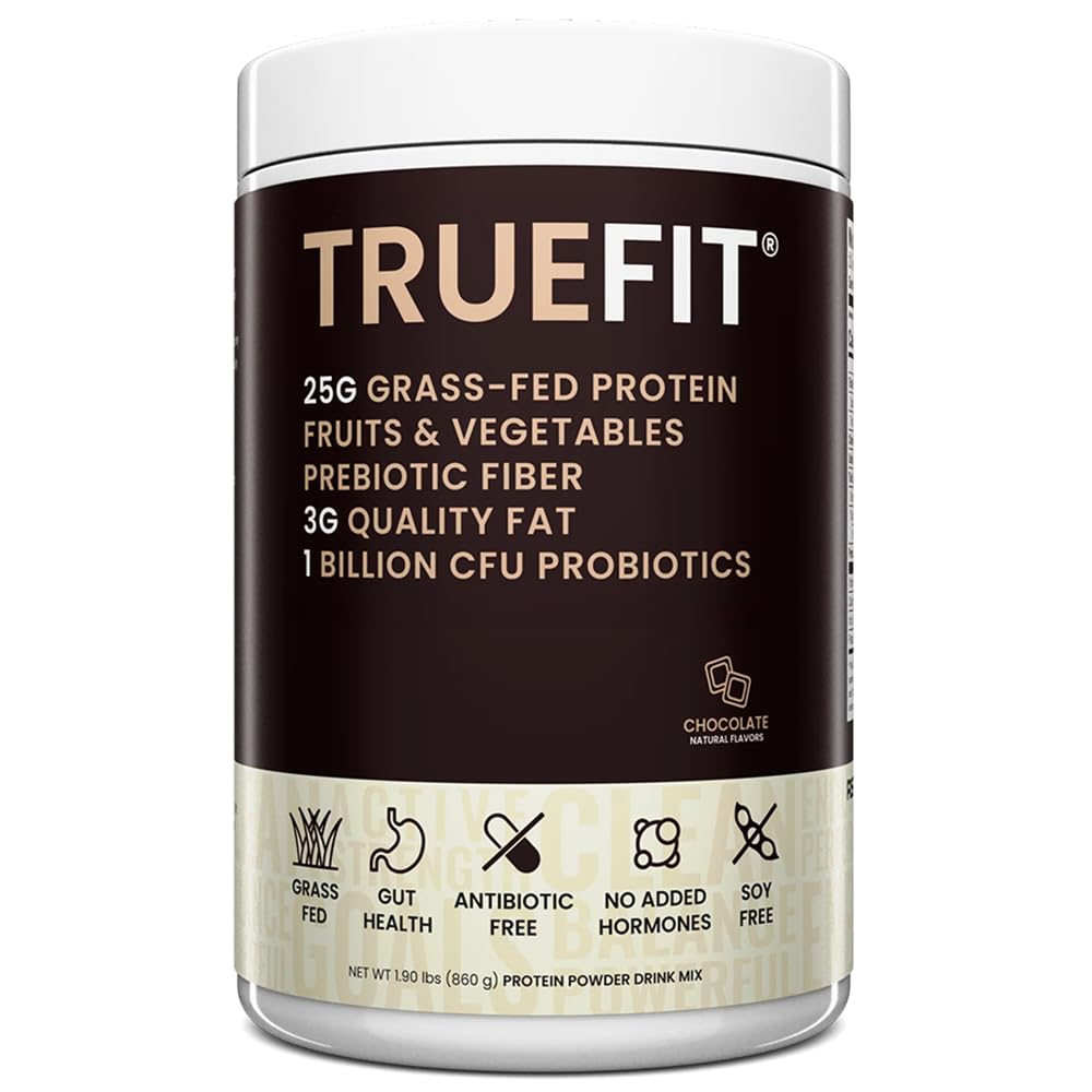 TrueFit High Fiber Protein Powder, Grass-Fed Whey Meal Replacement Shake with Prebiotics, Probiotics, & Organic Superfoods, Keto Friendly, Gluten Free - Image 2